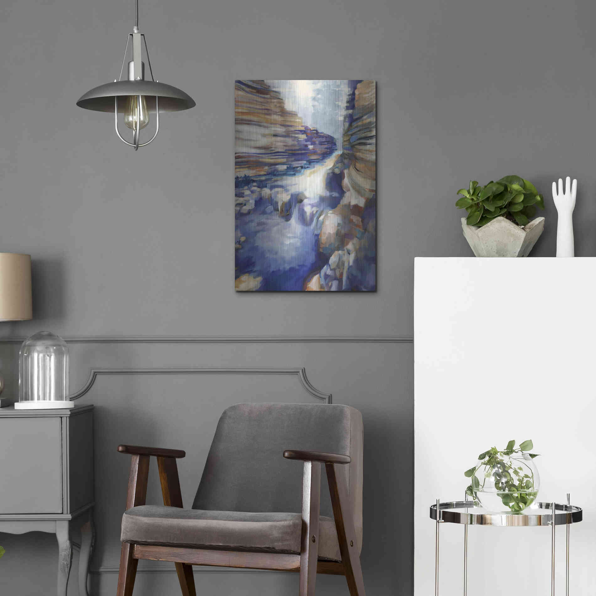 Luxe Metal Art 'Havasu Blue' by Louise Montillio Metal Wall Art,16x24