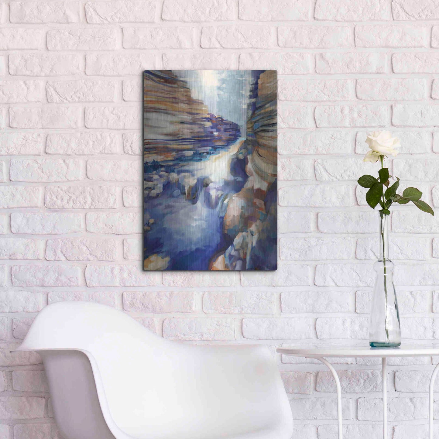 Luxe Metal Art 'Havasu Blue' by Louise Montillio Metal Wall Art,16x24