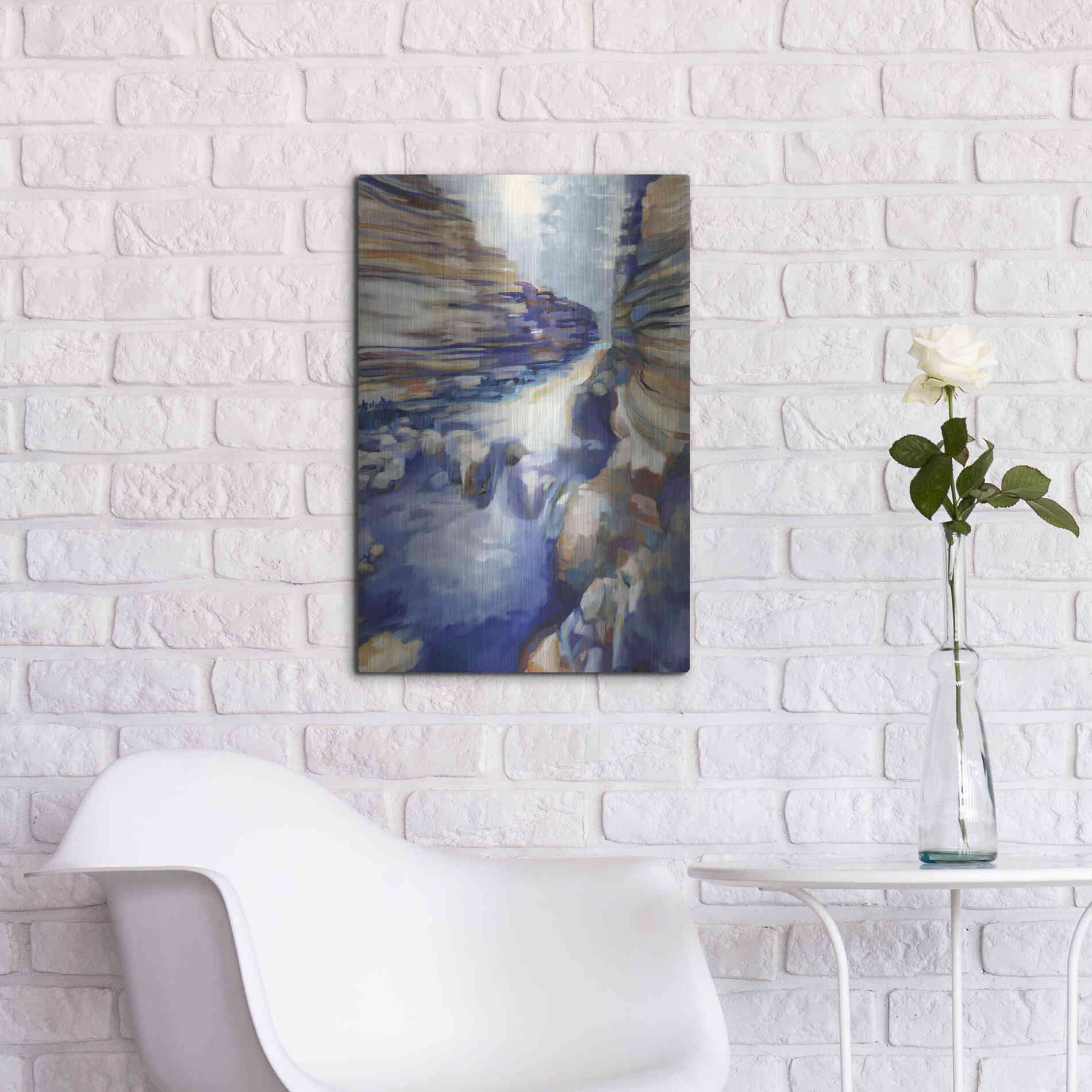 Luxe Metal Art 'Havasu Blue' by Louise Montillio Metal Wall Art,16x24