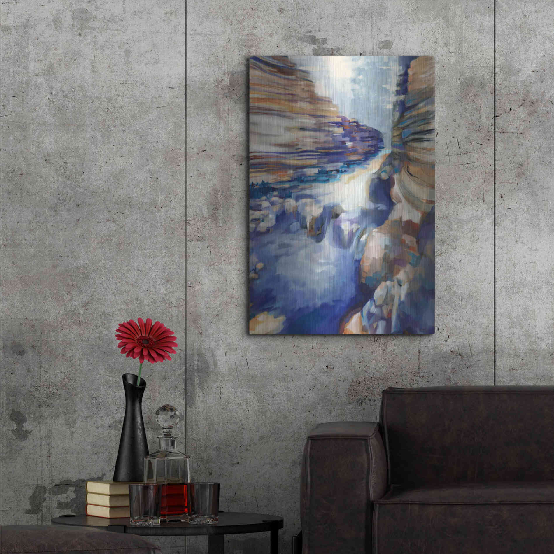 Luxe Metal Art 'Havasu Blue' by Louise Montillio Metal Wall Art,24x36
