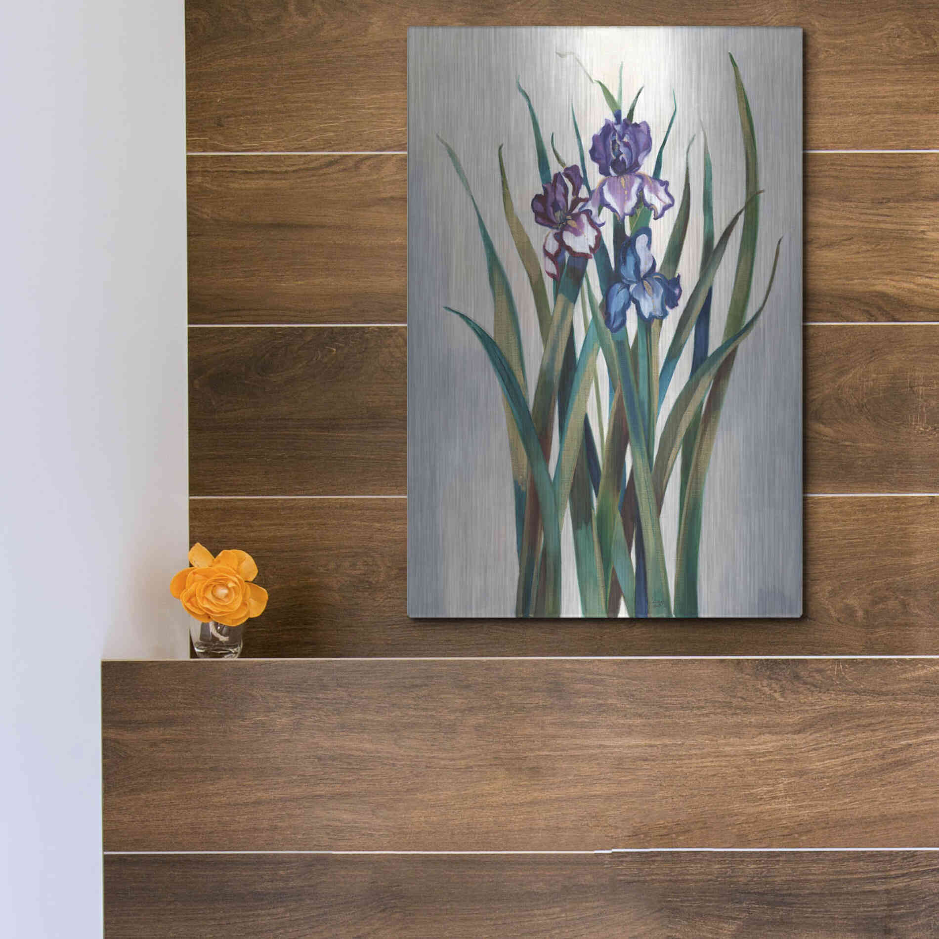 Luxe Metal Art 'Iris Jewels' by Louise Montillio Metal Wall Art,12x16