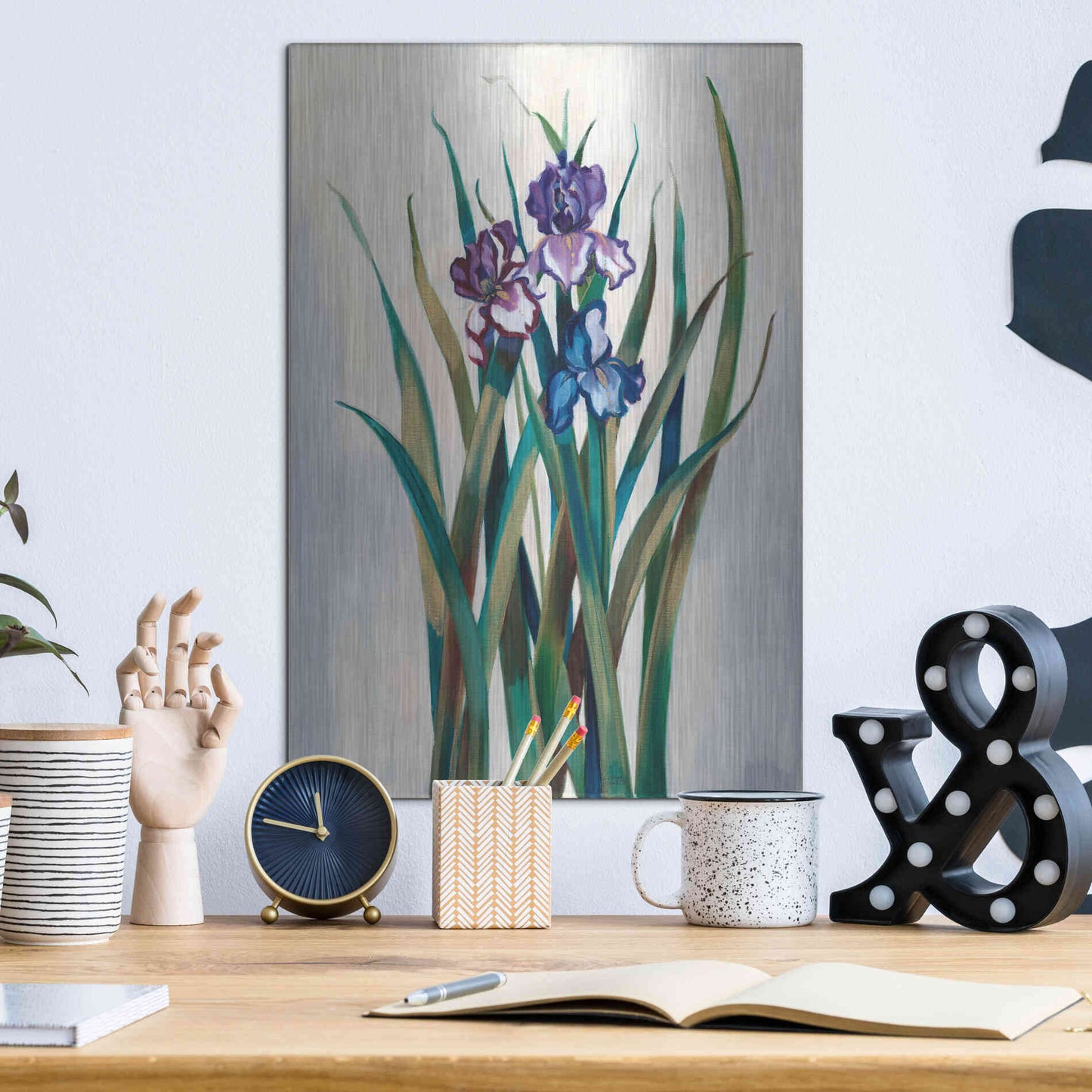 Luxe Metal Art 'Iris Jewels' by Louise Montillio Metal Wall Art,12x16