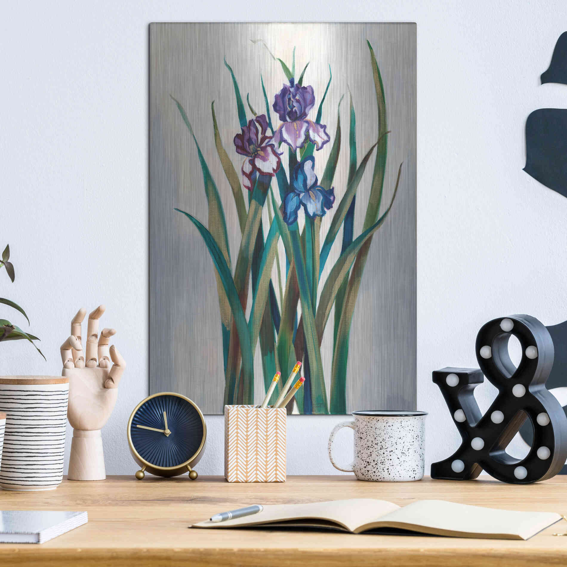 Luxe Metal Art 'Iris Jewels' by Louise Montillio Metal Wall Art,12x16