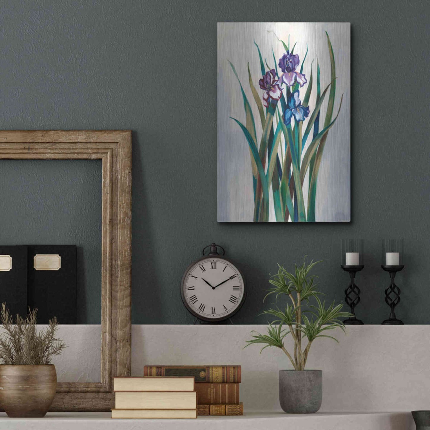 Luxe Metal Art 'Iris Jewels' by Louise Montillio Metal Wall Art,12x16