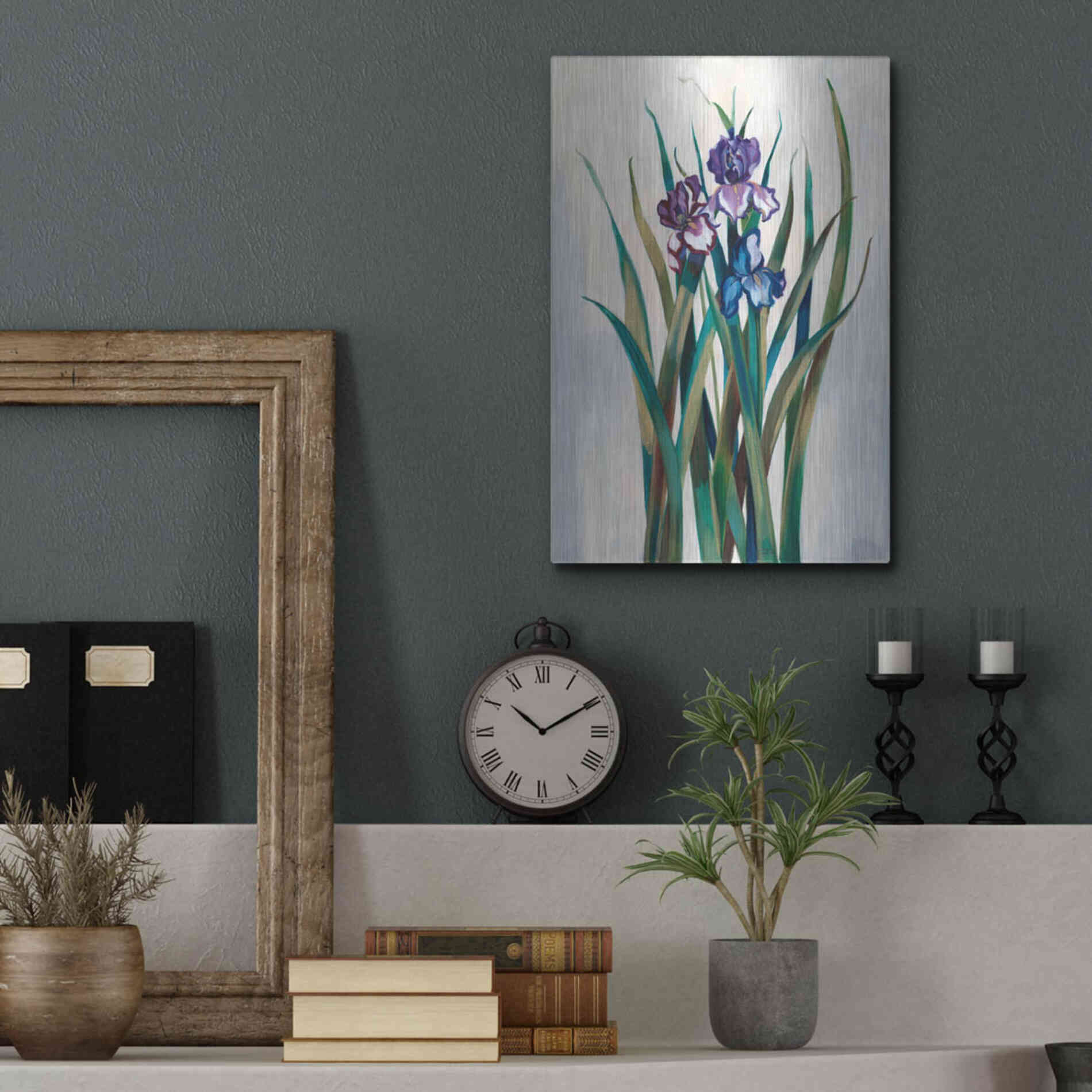 Luxe Metal Art 'Iris Jewels' by Louise Montillio Metal Wall Art,12x16