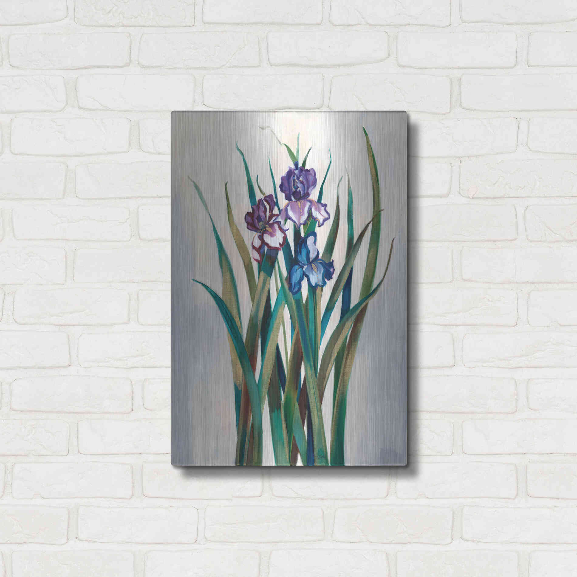 Luxe Metal Art 'Iris Jewels' by Louise Montillio Metal Wall Art,16x24