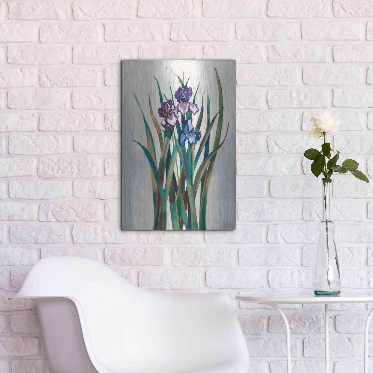 Luxe Metal Art 'Iris Jewels' by Louise Montillio Metal Wall Art,16x24
