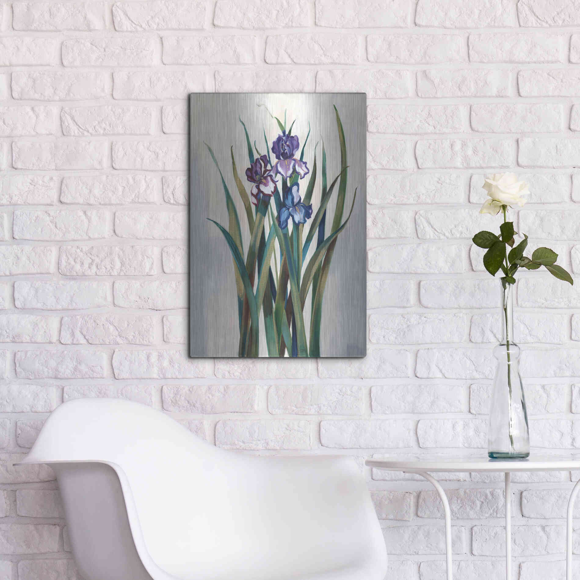 Luxe Metal Art 'Iris Jewels' by Louise Montillio Metal Wall Art,16x24