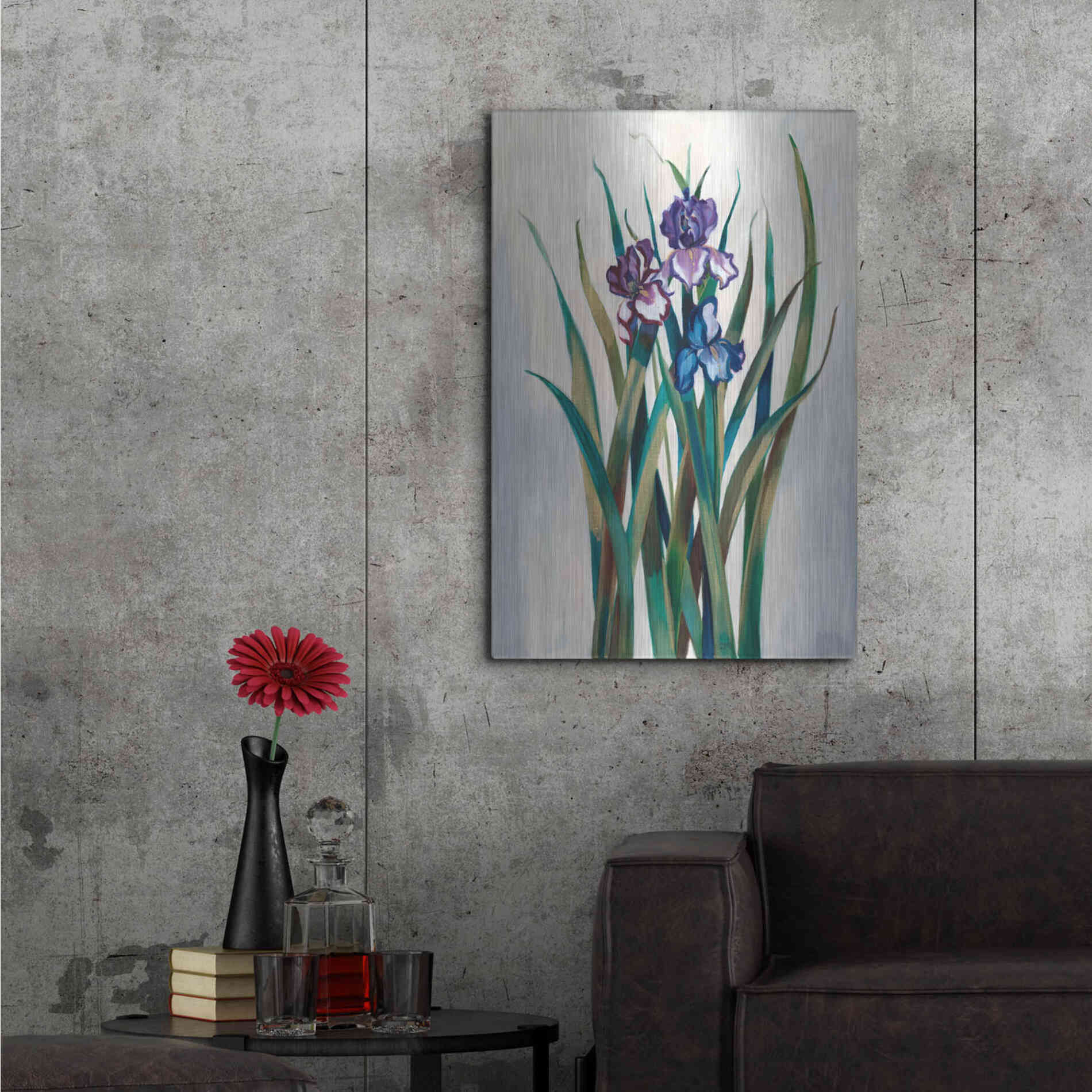 Luxe Metal Art 'Iris Jewels' by Louise Montillio Metal Wall Art,24x36