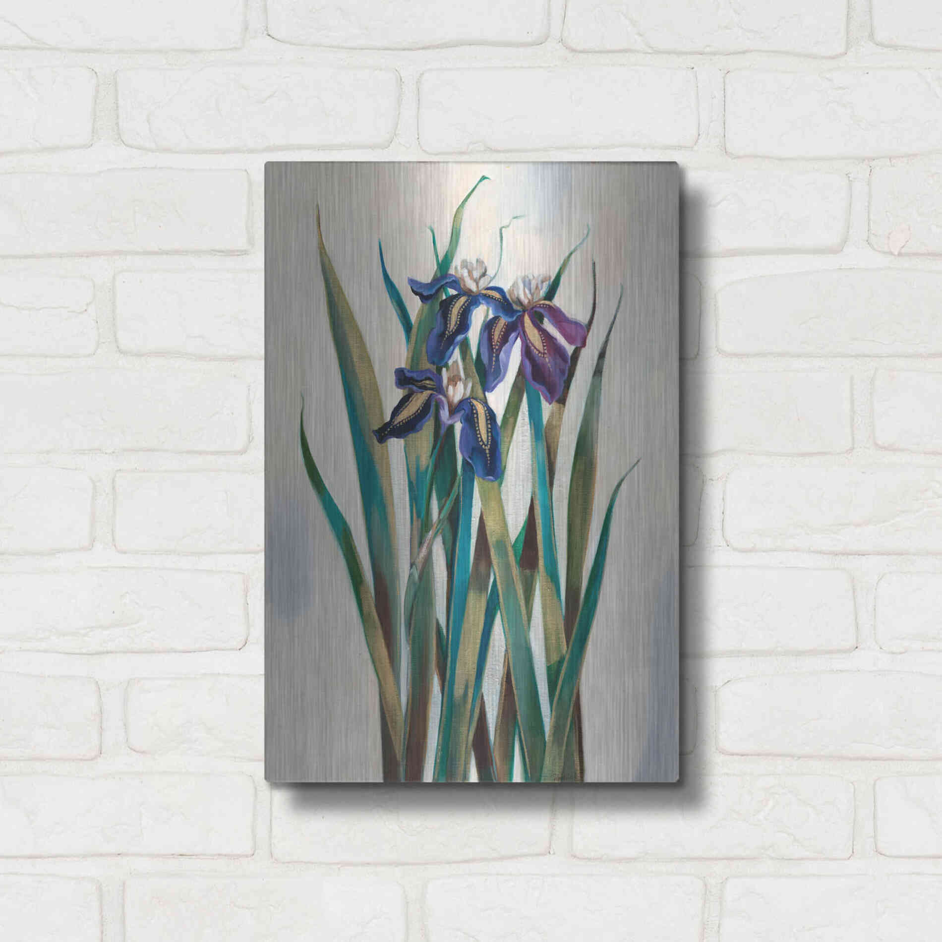 Luxe Metal Art 'Iris Inlay' by Louise Montillio Metal Wall Art,12x16