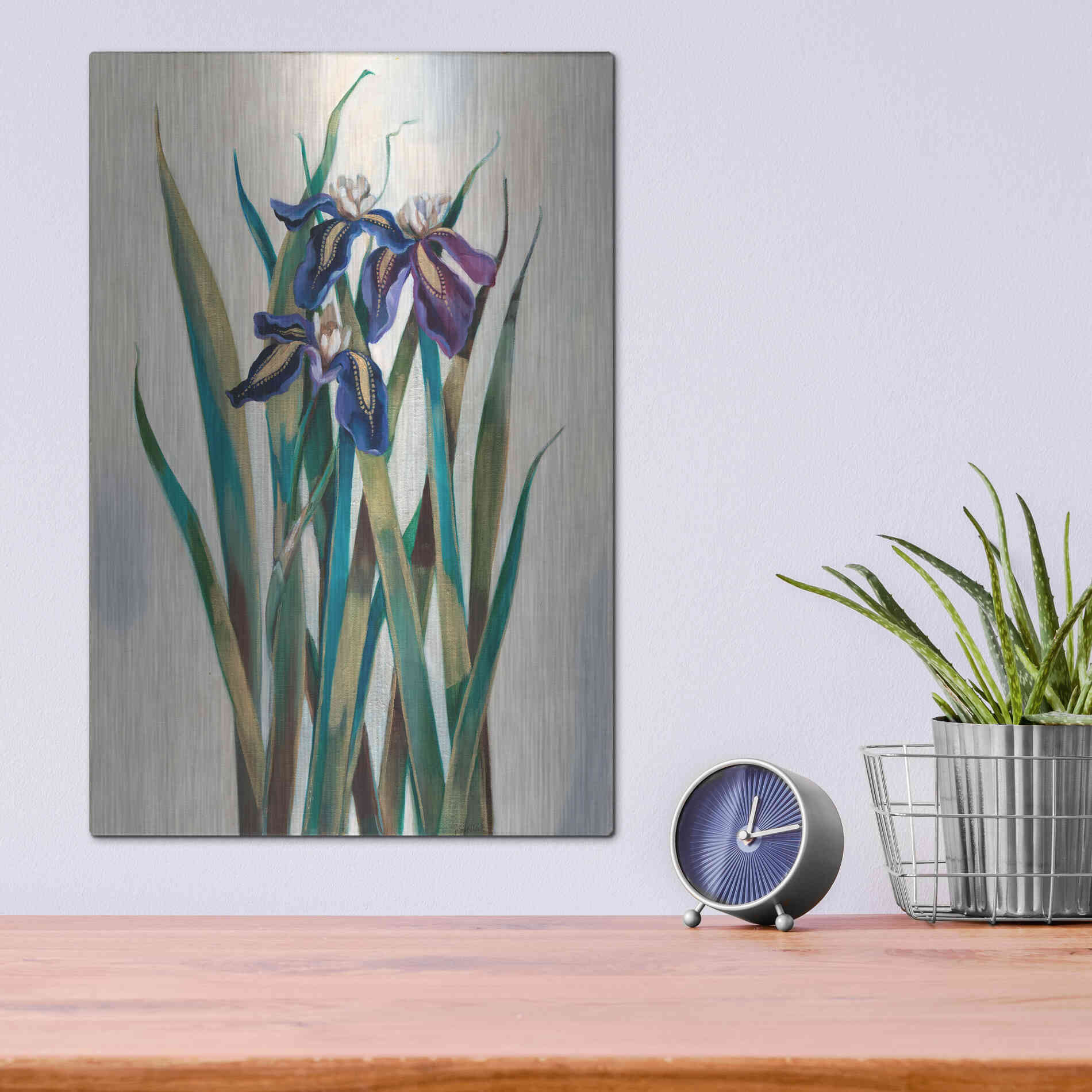 Luxe Metal Art 'Iris Inlay' by Louise Montillio Metal Wall Art,12x16