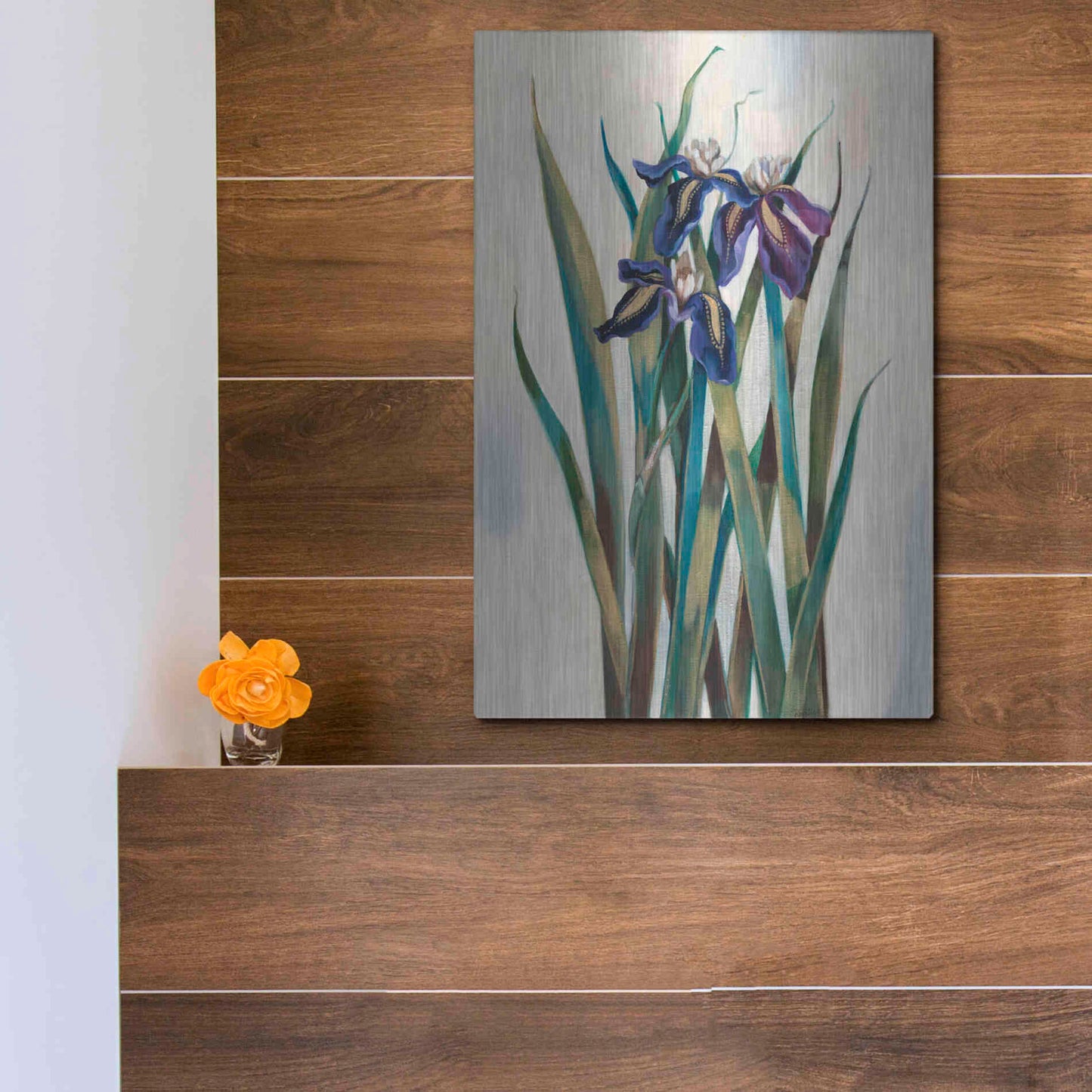 Luxe Metal Art 'Iris Inlay' by Louise Montillio Metal Wall Art,12x16