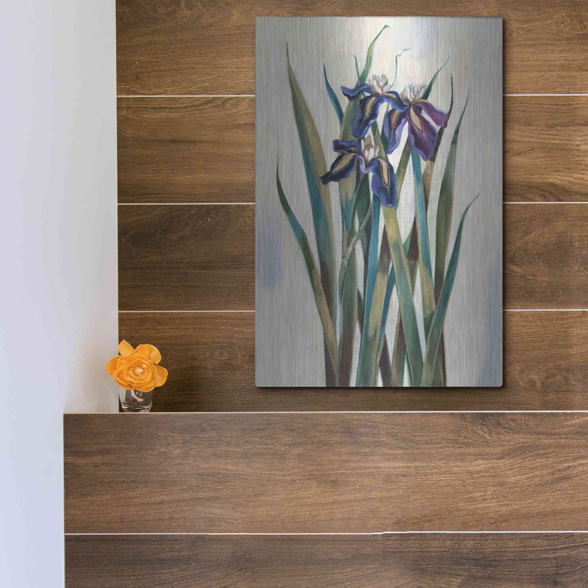 Luxe Metal Art 'Iris Inlay' by Louise Montillio Metal Wall Art,12x16