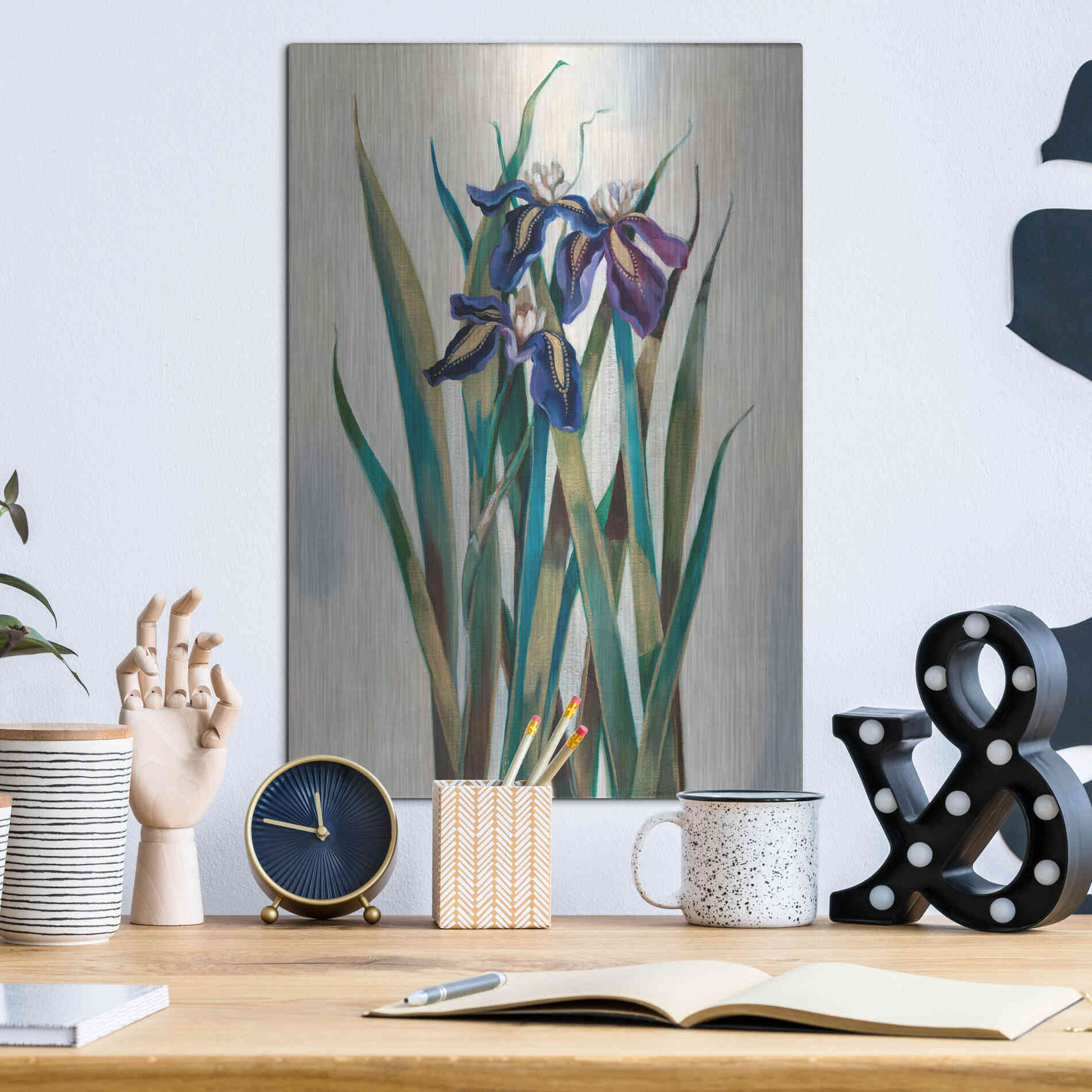 Luxe Metal Art 'Iris Inlay' by Louise Montillio Metal Wall Art,12x16