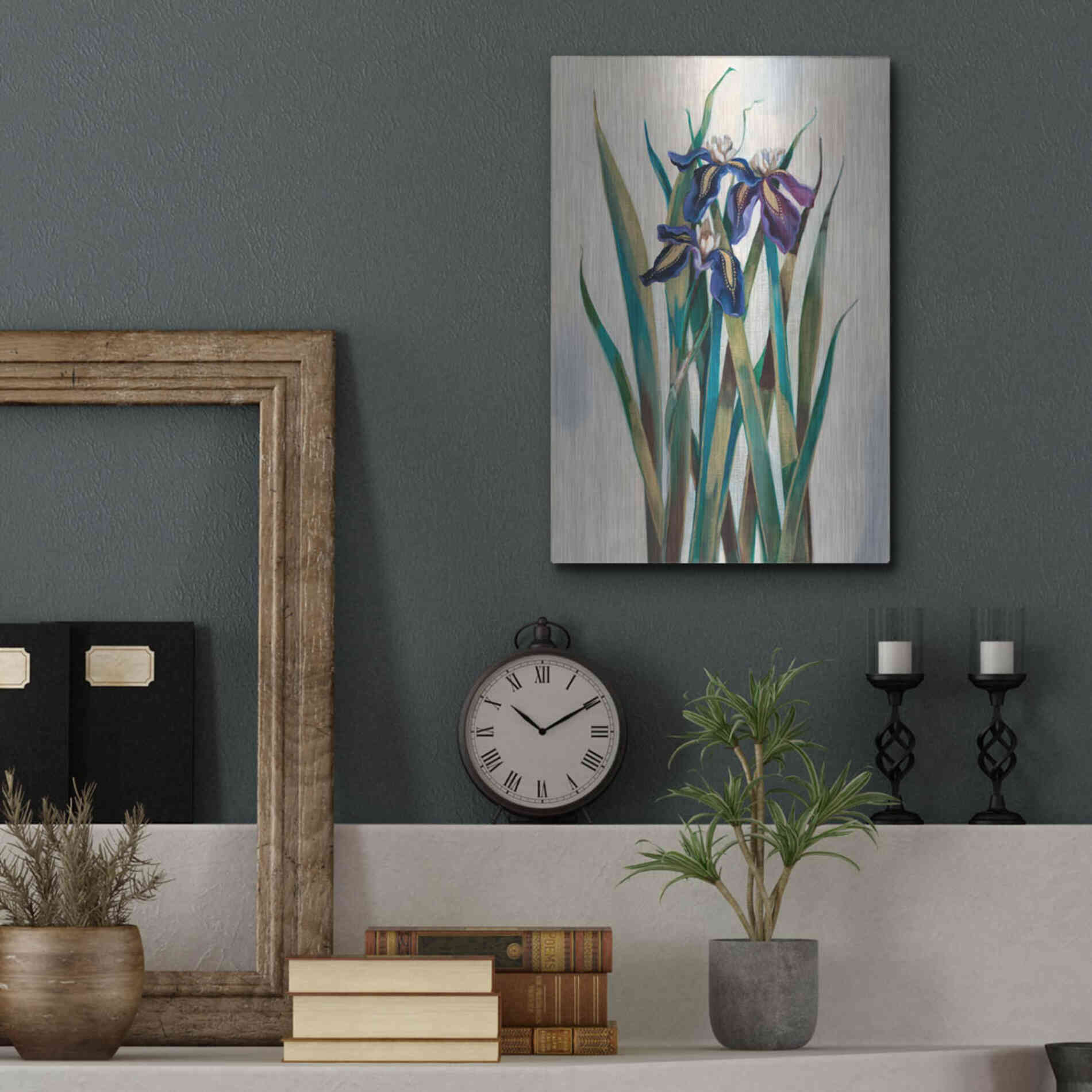 Luxe Metal Art 'Iris Inlay' by Louise Montillio Metal Wall Art,12x16