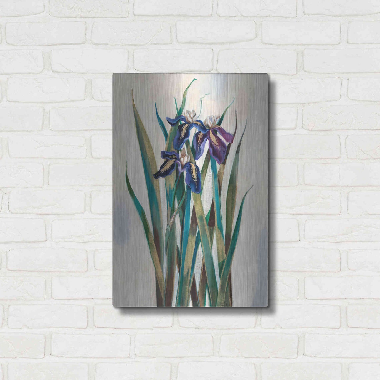 Luxe Metal Art 'Iris Inlay' by Louise Montillio Metal Wall Art,16x24