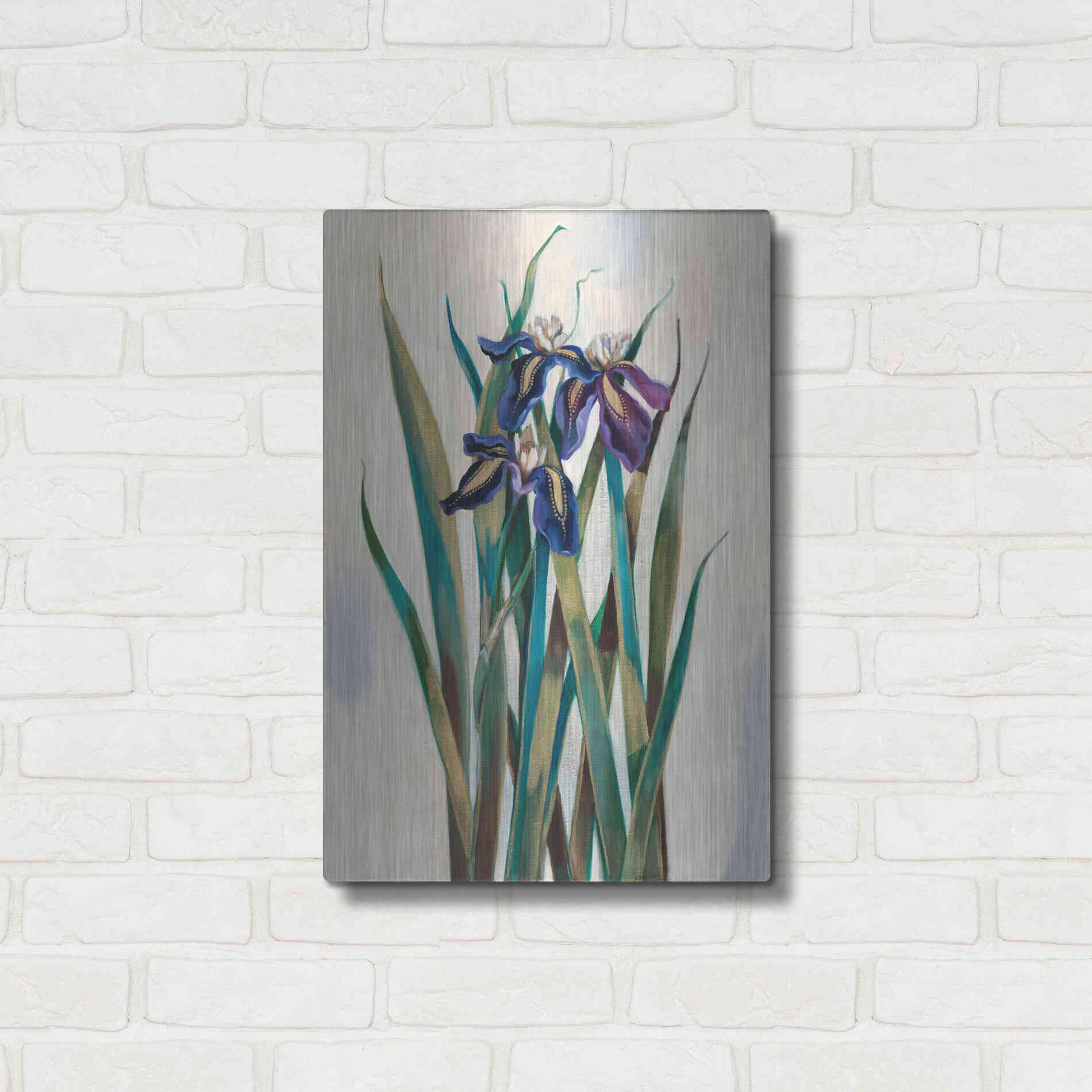 Luxe Metal Art 'Iris Inlay' by Louise Montillio Metal Wall Art,16x24