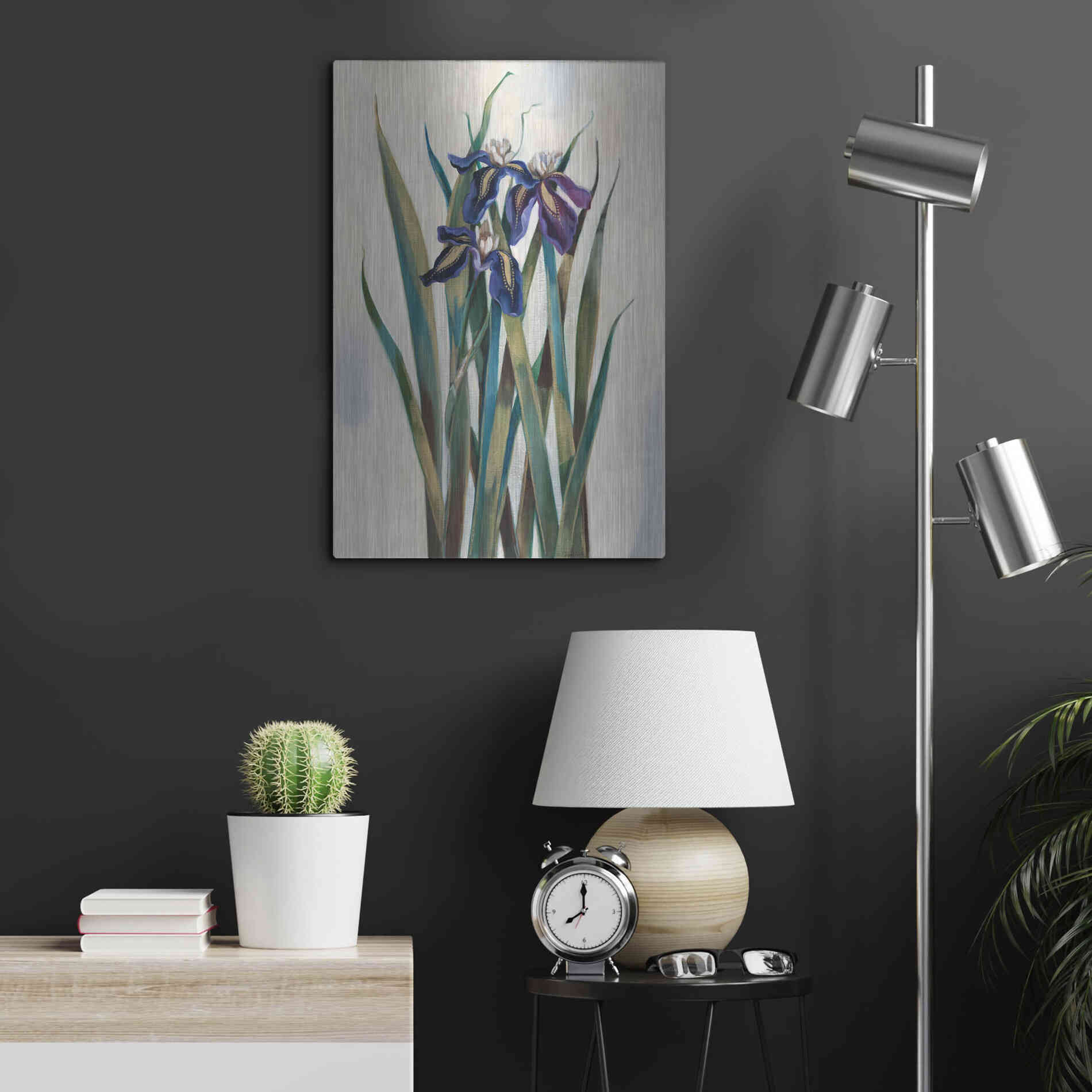 Luxe Metal Art 'Iris Inlay' by Louise Montillio Metal Wall Art,16x24