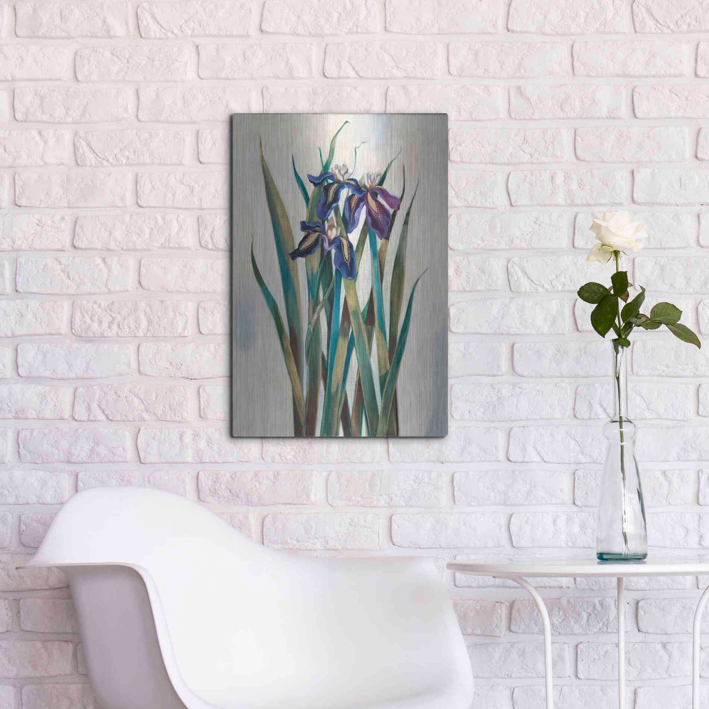 Luxe Metal Art 'Iris Inlay' by Louise Montillio Metal Wall Art,16x24