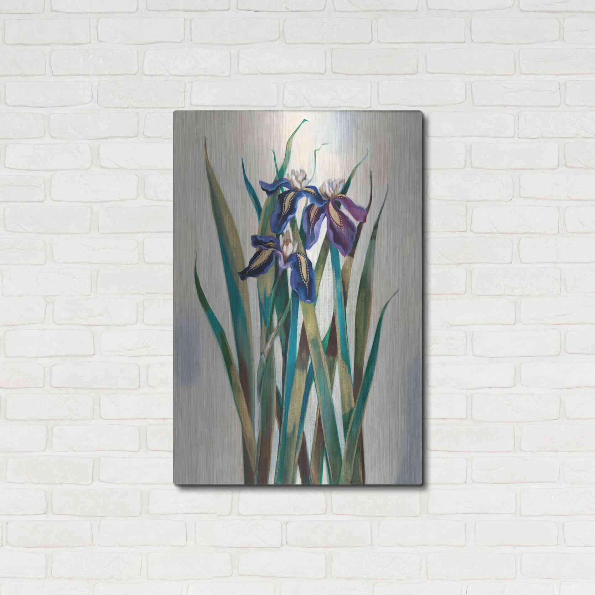 Luxe Metal Art 'Iris Inlay' by Louise Montillio Metal Wall Art,24x36