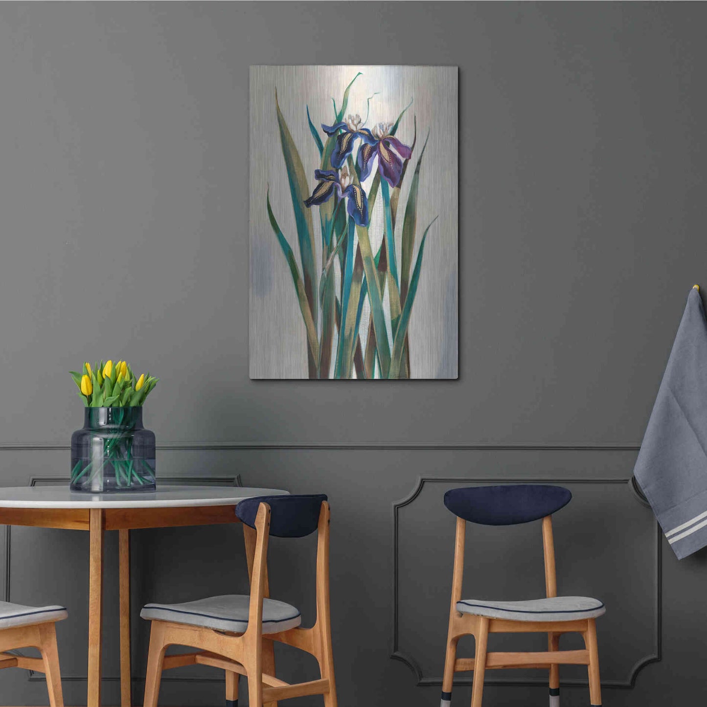 Luxe Metal Art 'Iris Inlay' by Louise Montillio Metal Wall Art,24x36