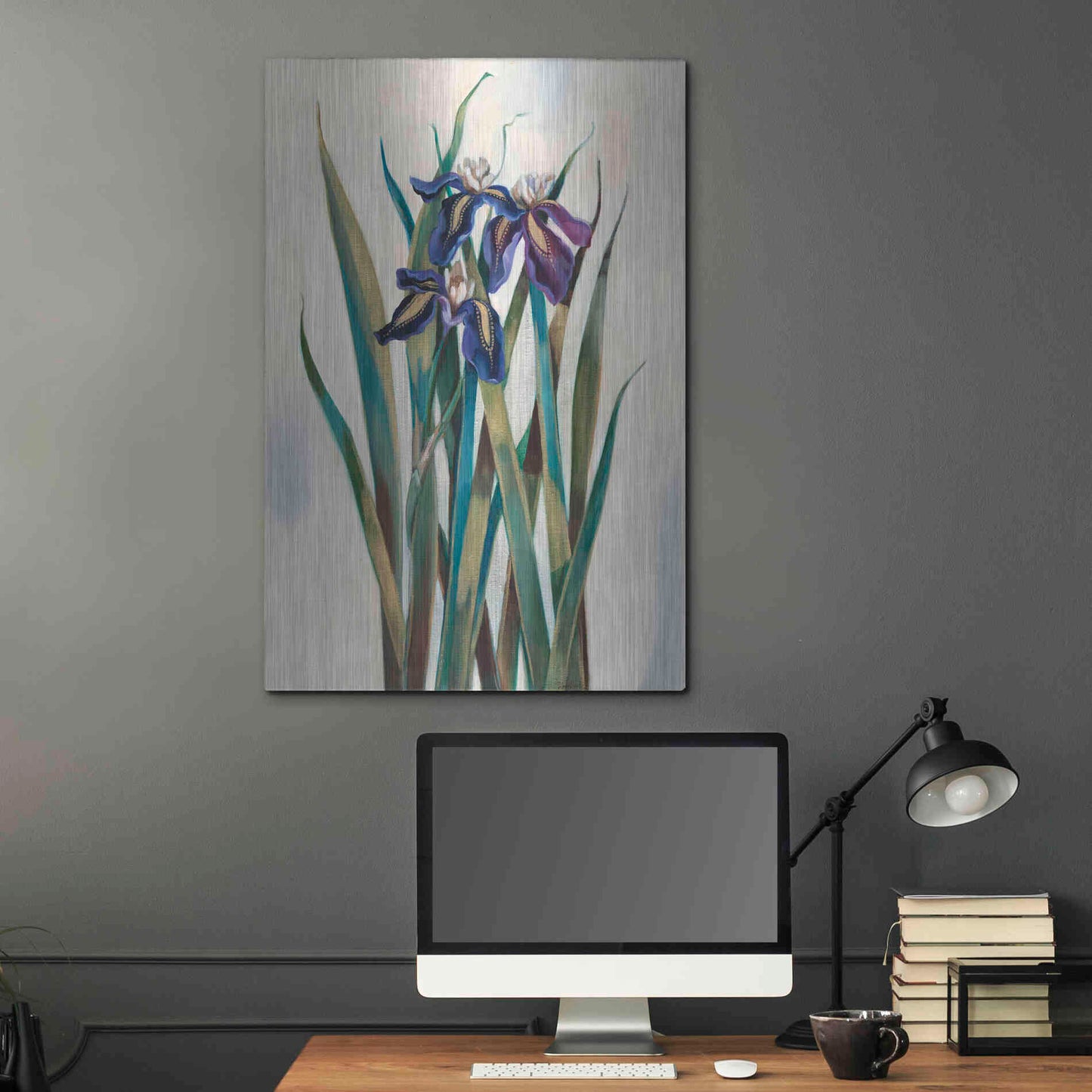 Luxe Metal Art 'Iris Inlay' by Louise Montillio Metal Wall Art,24x36