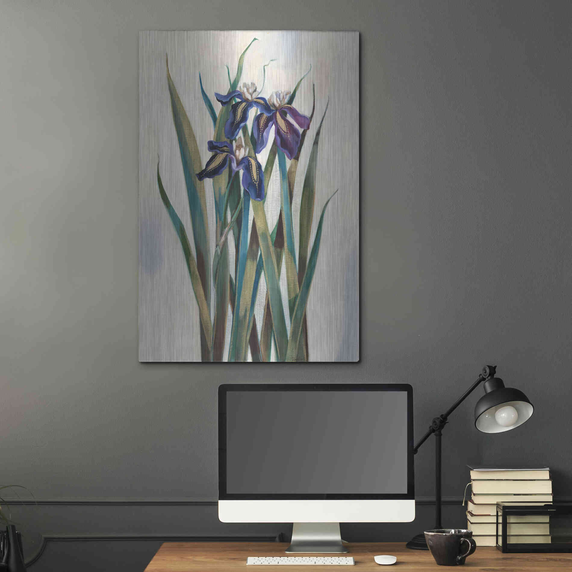 Luxe Metal Art 'Iris Inlay' by Louise Montillio Metal Wall Art,24x36
