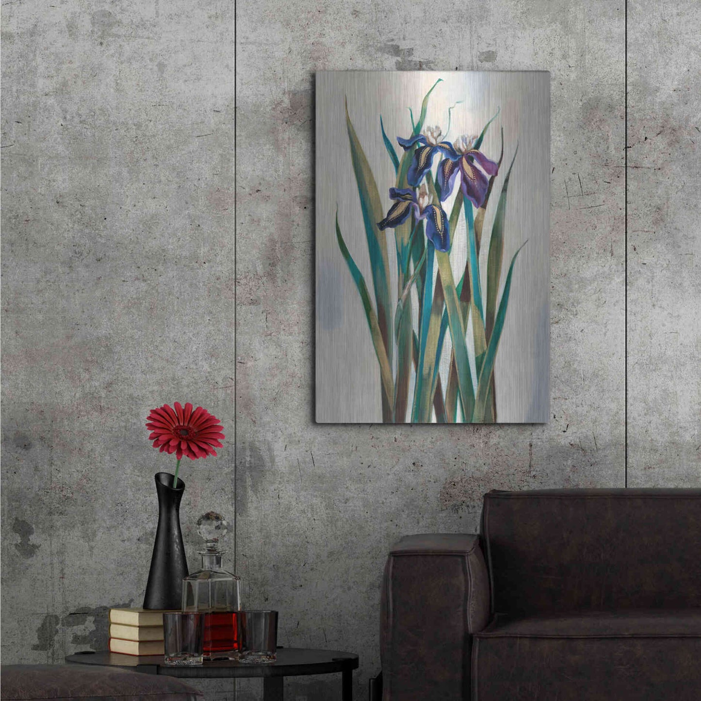 Luxe Metal Art 'Iris Inlay' by Louise Montillio Metal Wall Art,24x36