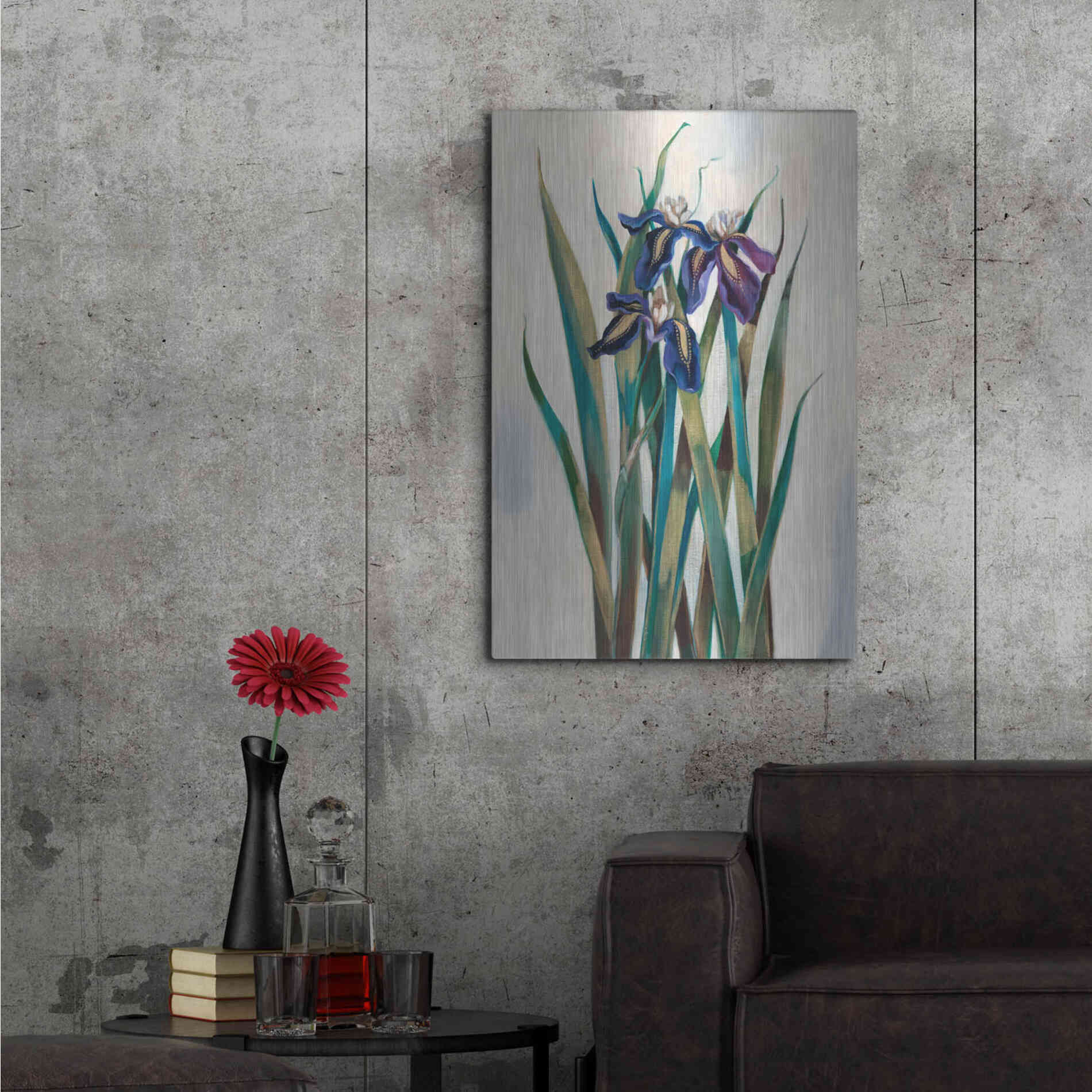 Luxe Metal Art 'Iris Inlay' by Louise Montillio Metal Wall Art,24x36
