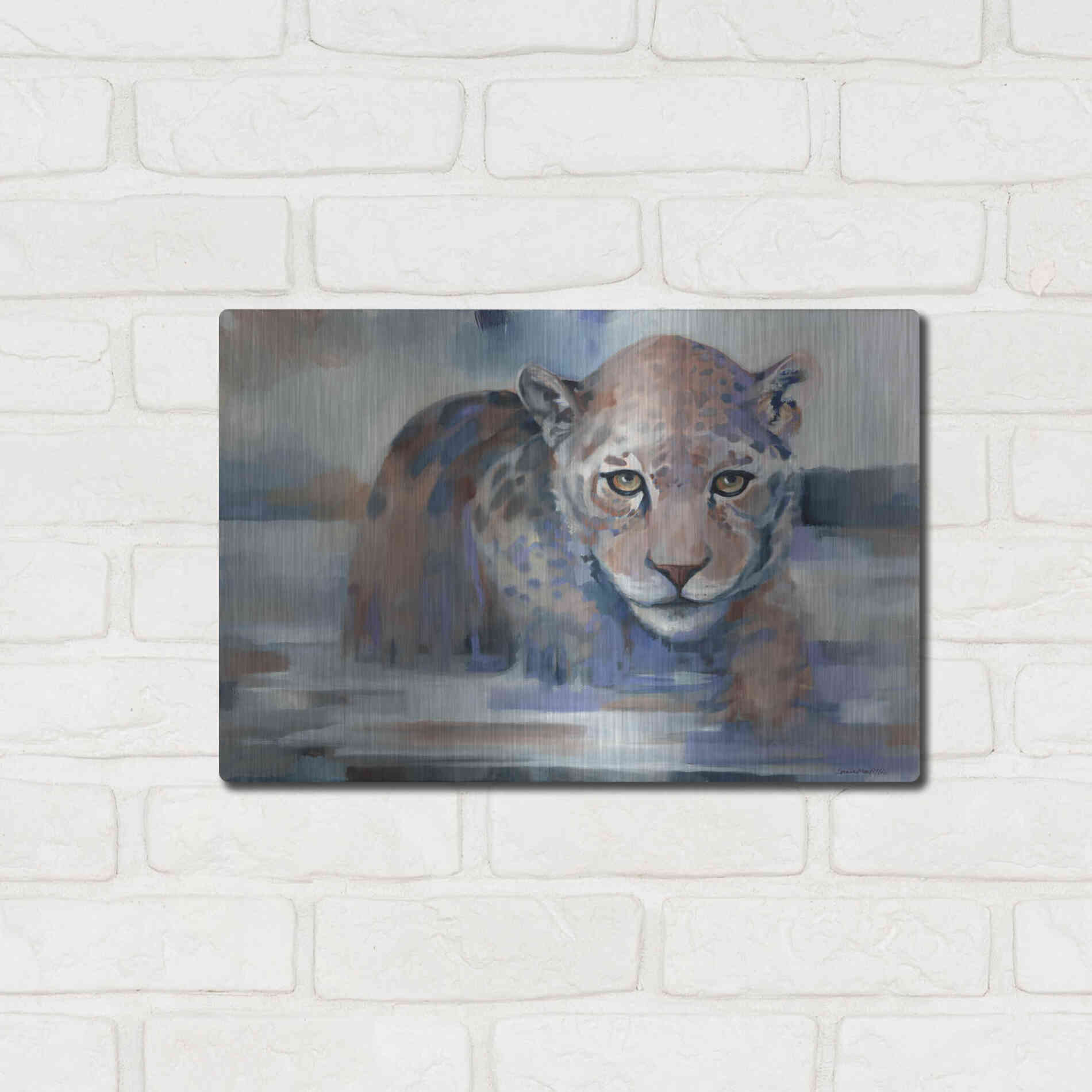 Luxe Metal Art 'Big Wet Kitty' by Louise Montillio Metal Wall Art,16x12