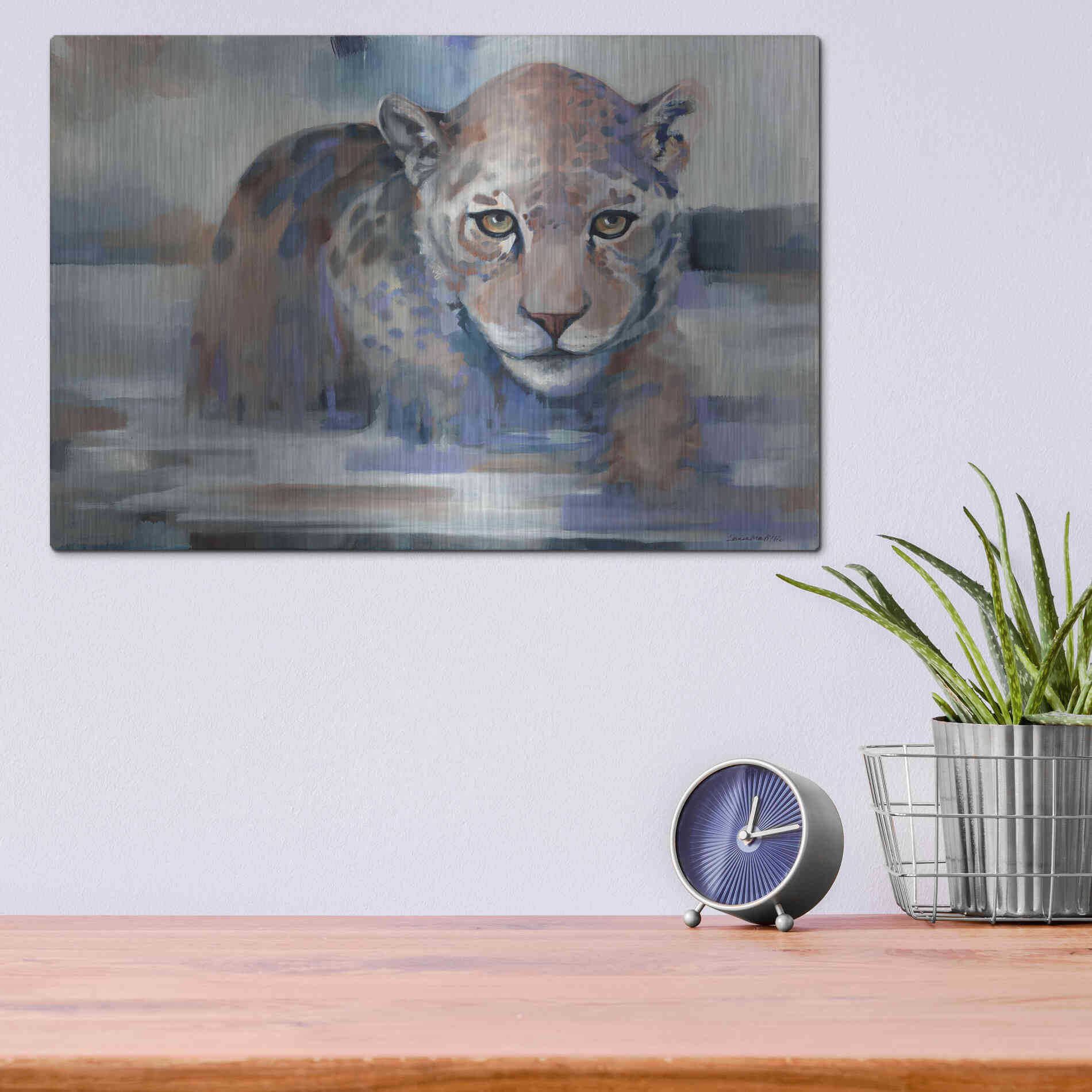 Luxe Metal Art 'Big Wet Kitty' by Louise Montillio Metal Wall Art,16x12