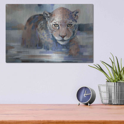 Luxe Metal Art 'Big Wet Kitty' by Louise Montillio Metal Wall Art,16x12
