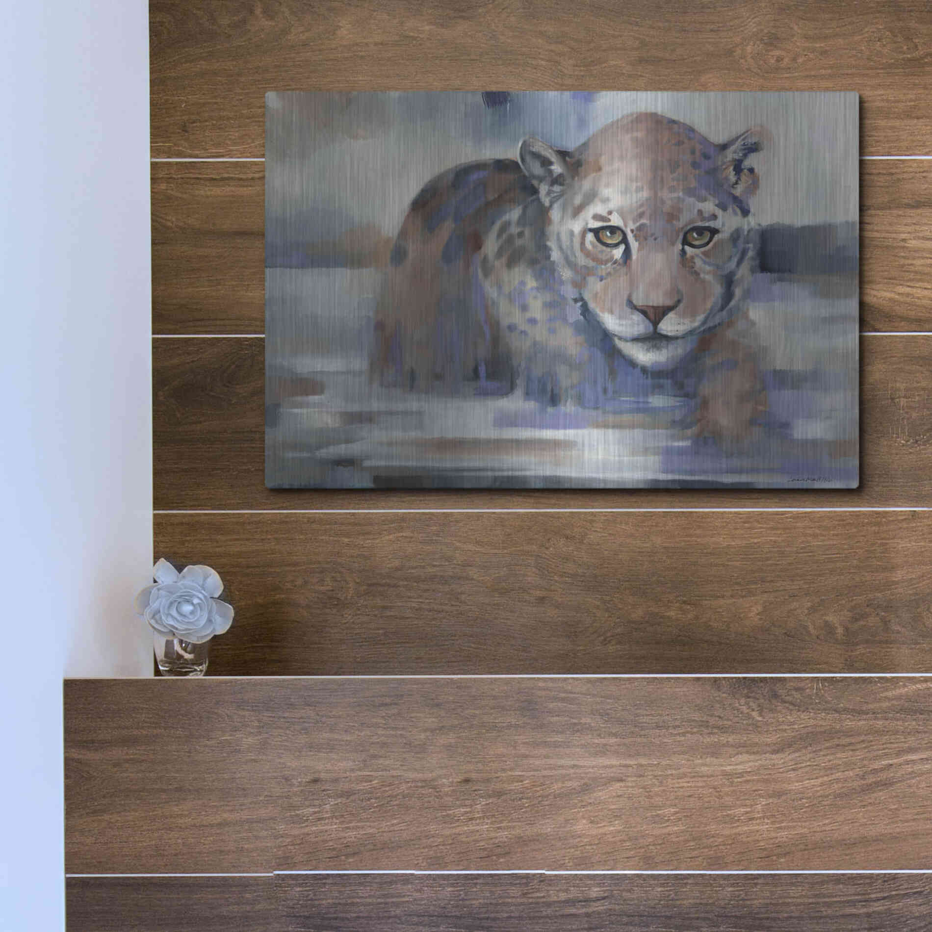 Luxe Metal Art 'Big Wet Kitty' by Louise Montillio Metal Wall Art,16x12