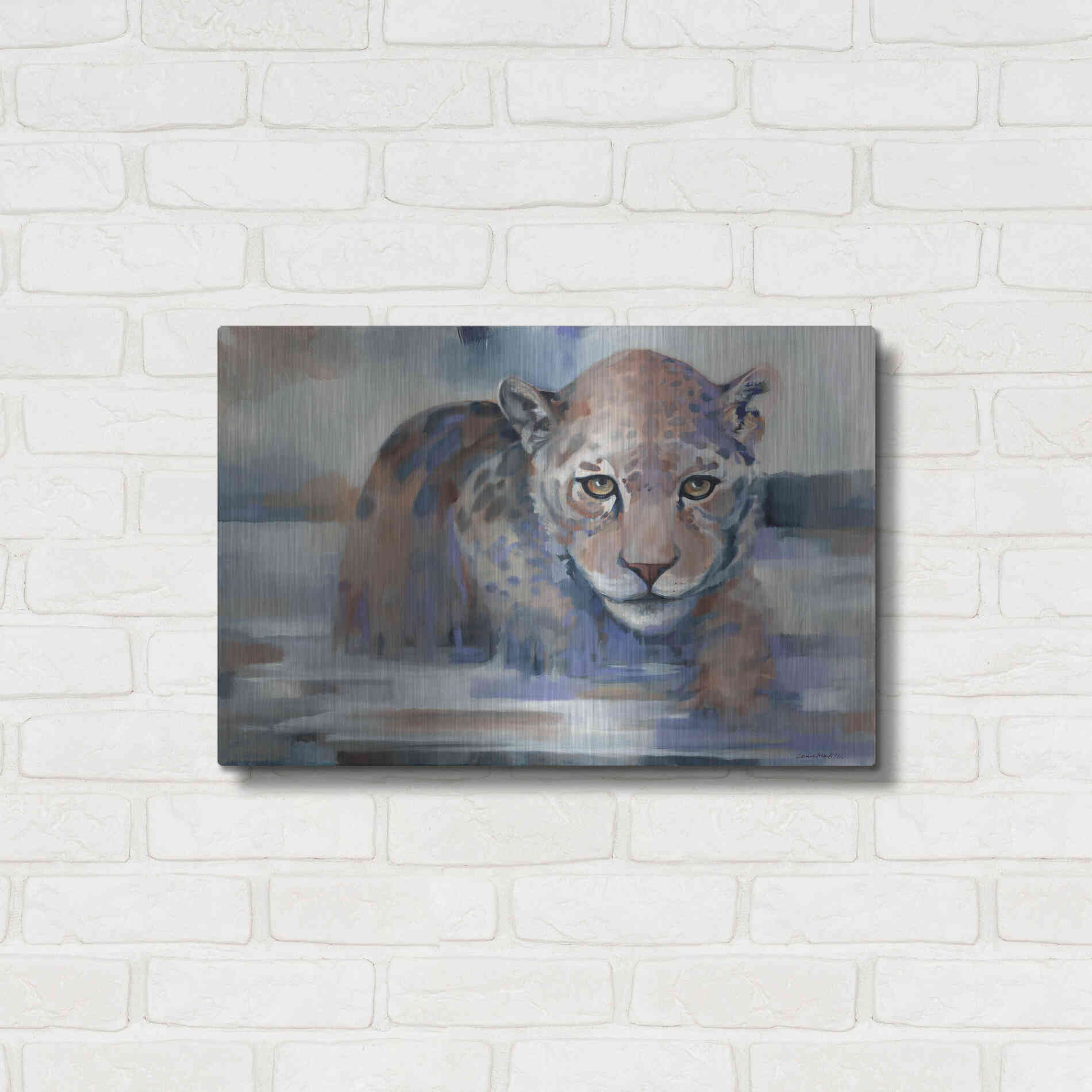 Luxe Metal Art 'Big Wet Kitty' by Louise Montillio Metal Wall Art,24x16
