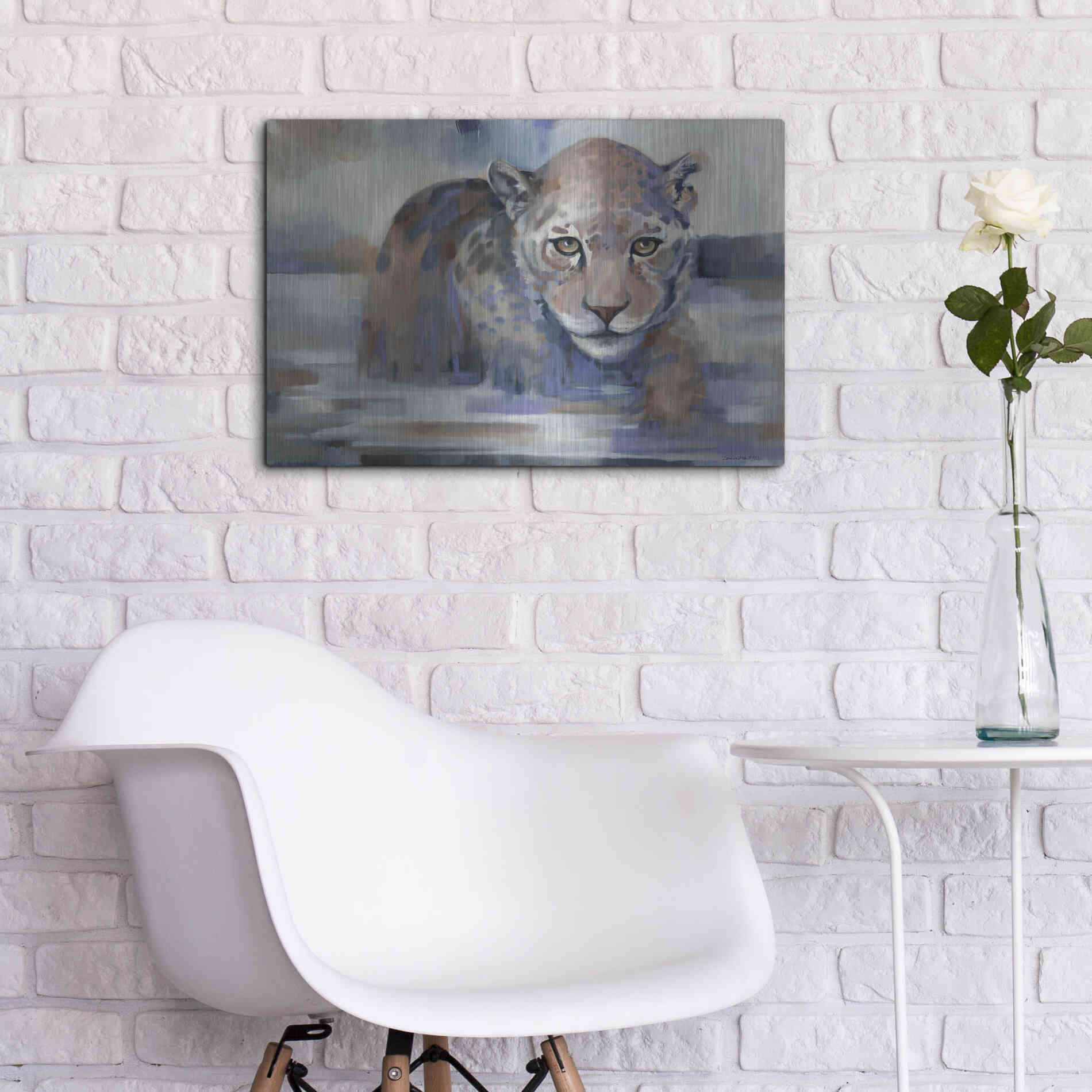 Luxe Metal Art 'Big Wet Kitty' by Louise Montillio Metal Wall Art,24x16
