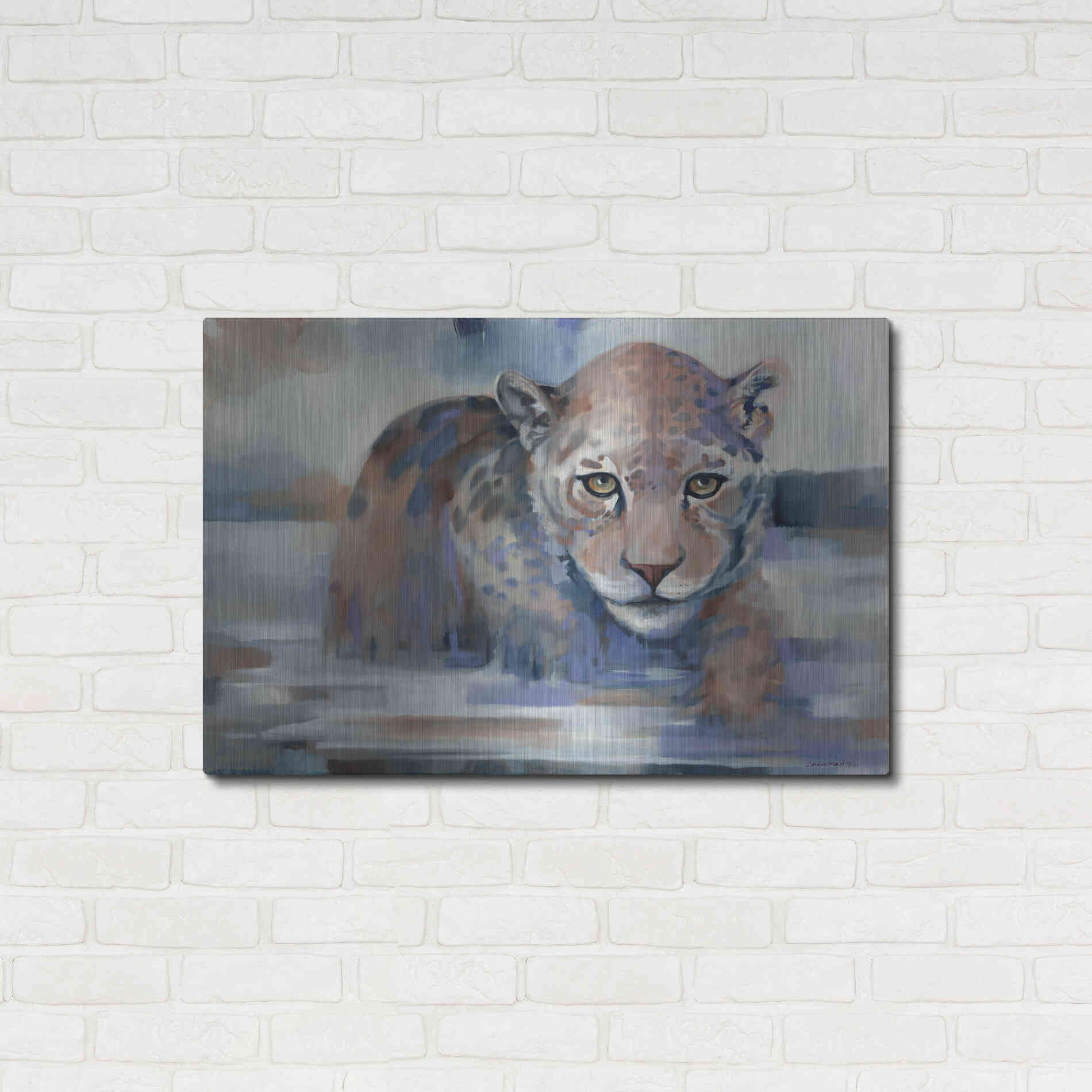 Luxe Metal Art 'Big Wet Kitty' by Louise Montillio Metal Wall Art,36x24
