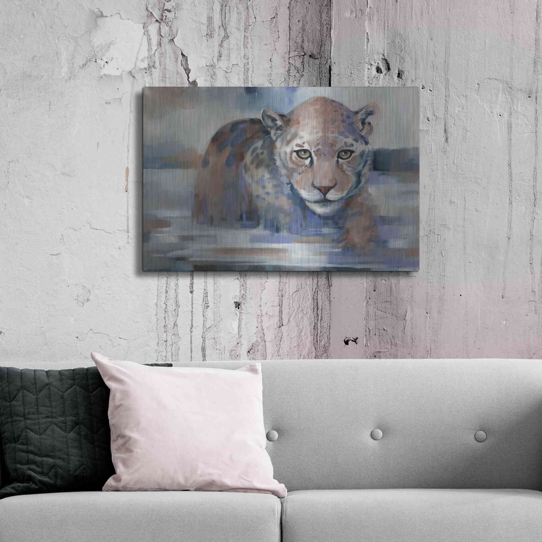 Luxe Metal Art 'Big Wet Kitty' by Louise Montillio Metal Wall Art,36x24