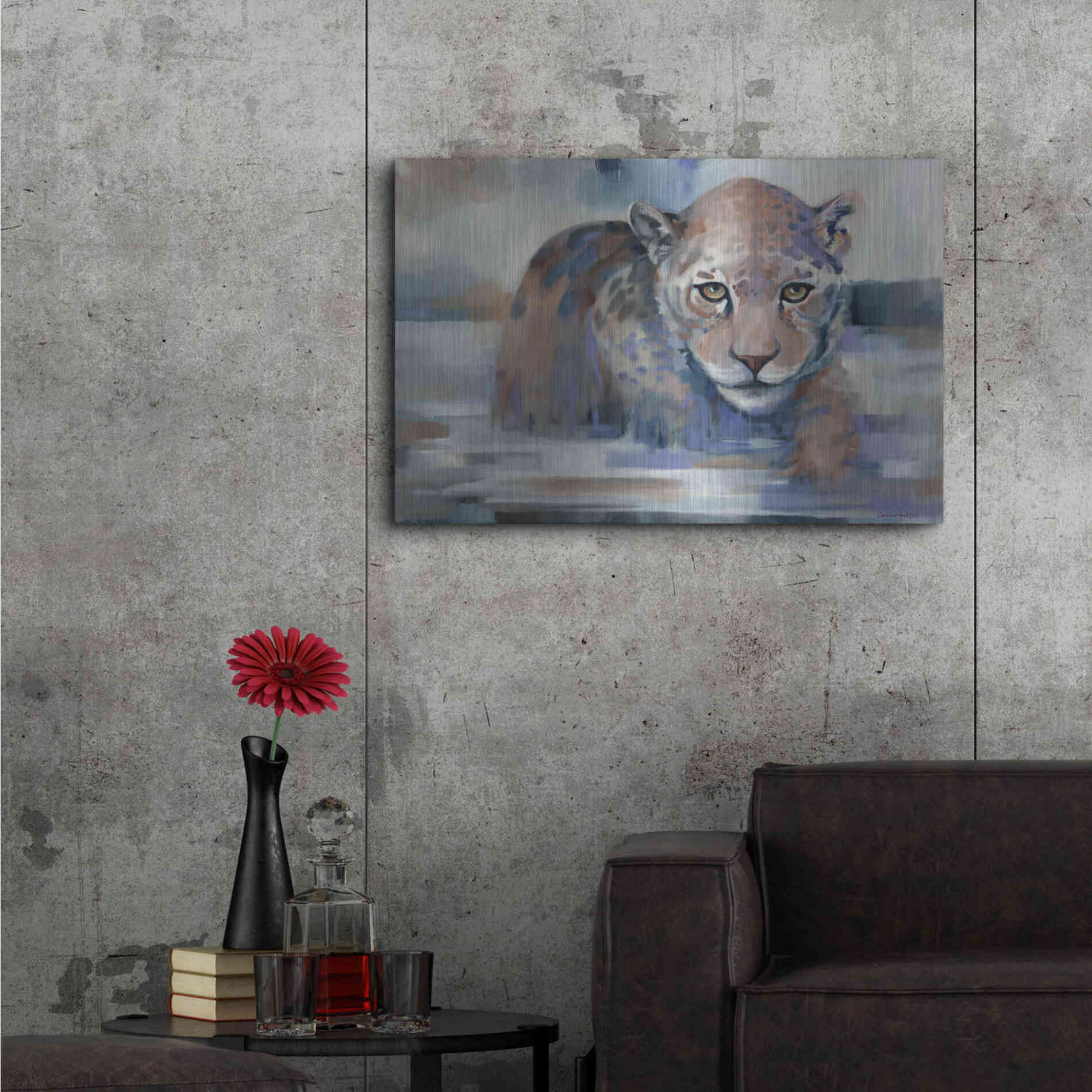 Luxe Metal Art 'Big Wet Kitty' by Louise Montillio Metal Wall Art,36x24