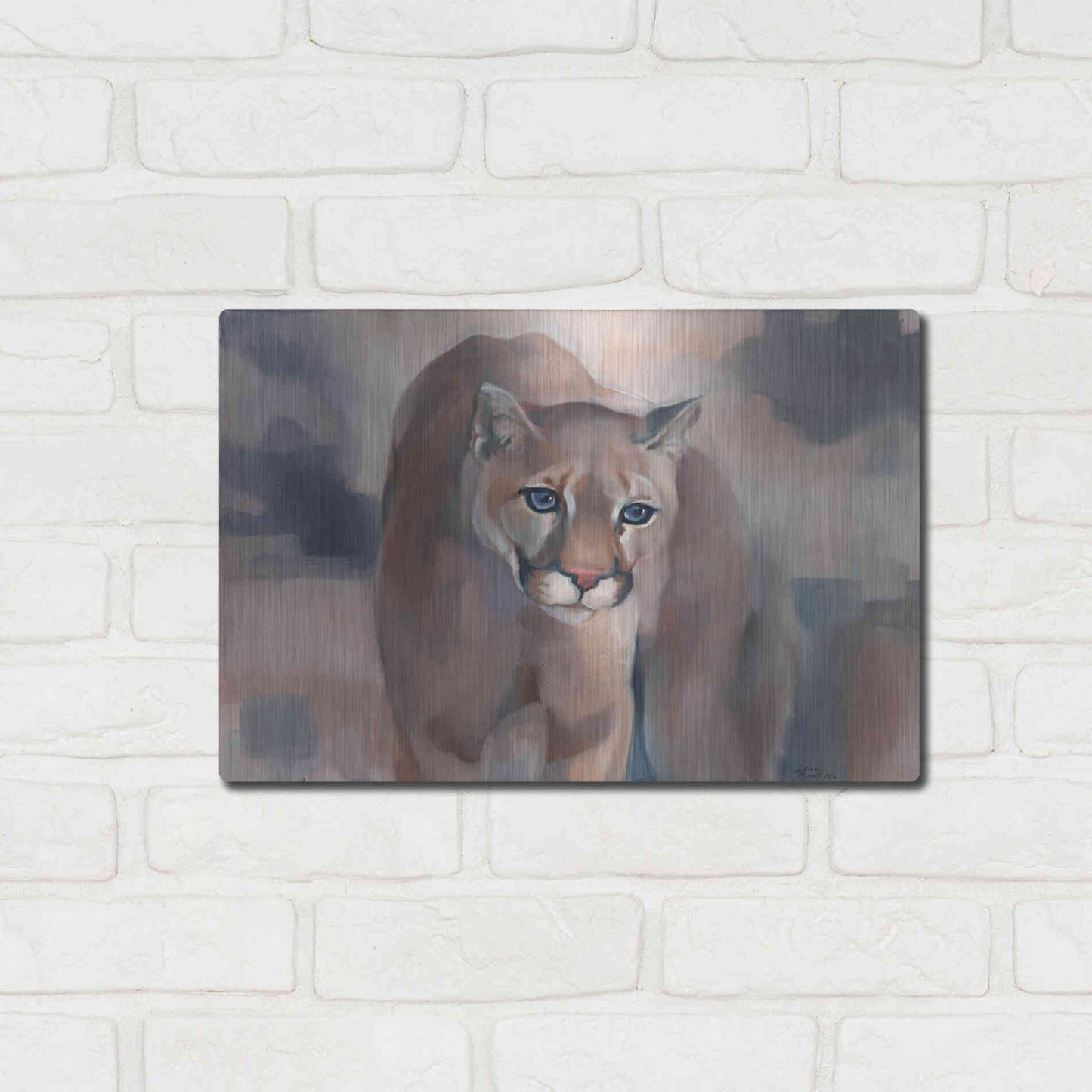 Luxe Metal Art 'Big Soft Kitty' by Louise Montillio Metal Wall Art,16x12