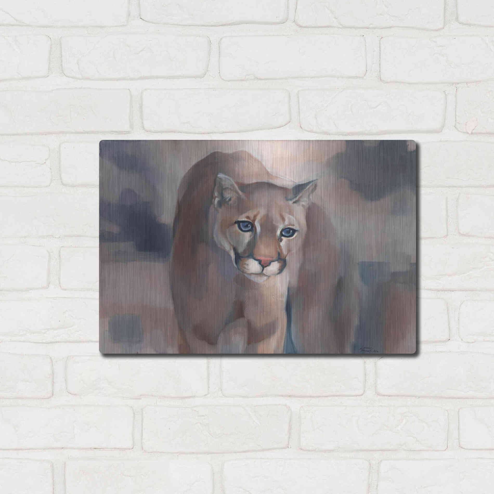 Luxe Metal Art 'Big Soft Kitty' by Louise Montillio Metal Wall Art,16x12