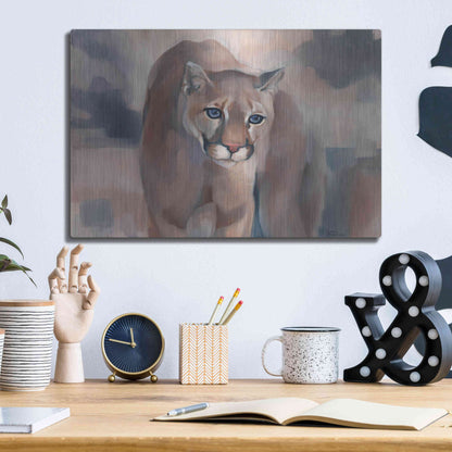 Luxe Metal Art 'Big Soft Kitty' by Louise Montillio Metal Wall Art,16x12