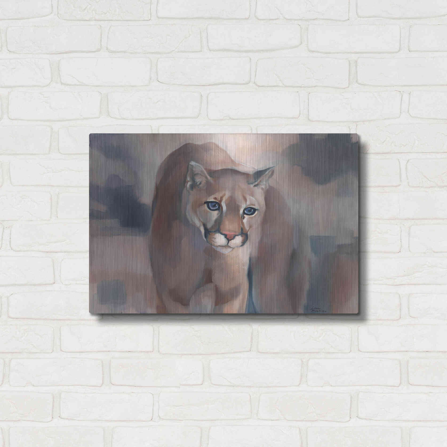 Luxe Metal Art 'Big Soft Kitty' by Louise Montillio Metal Wall Art,24x16