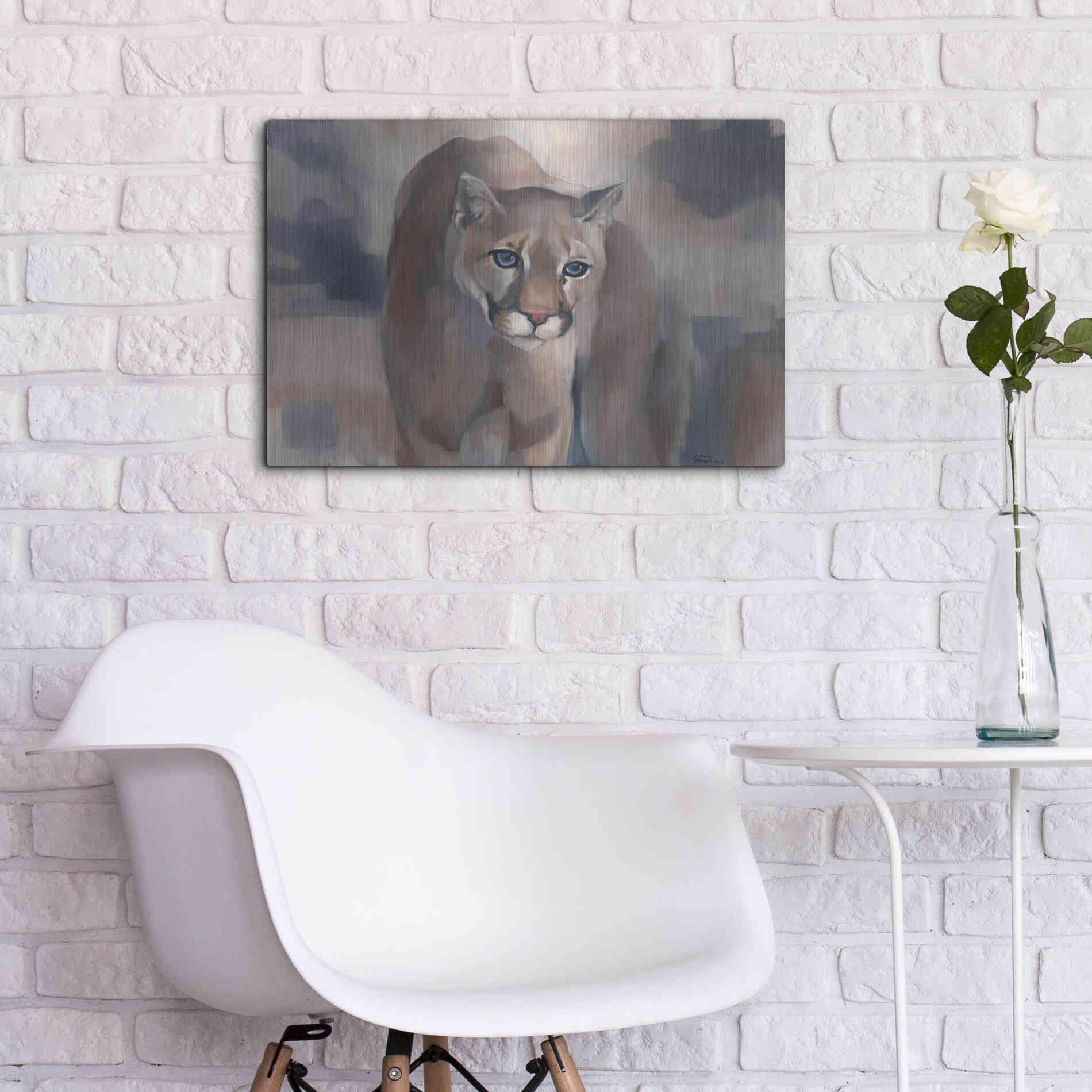 Luxe Metal Art 'Big Soft Kitty' by Louise Montillio Metal Wall Art,24x16