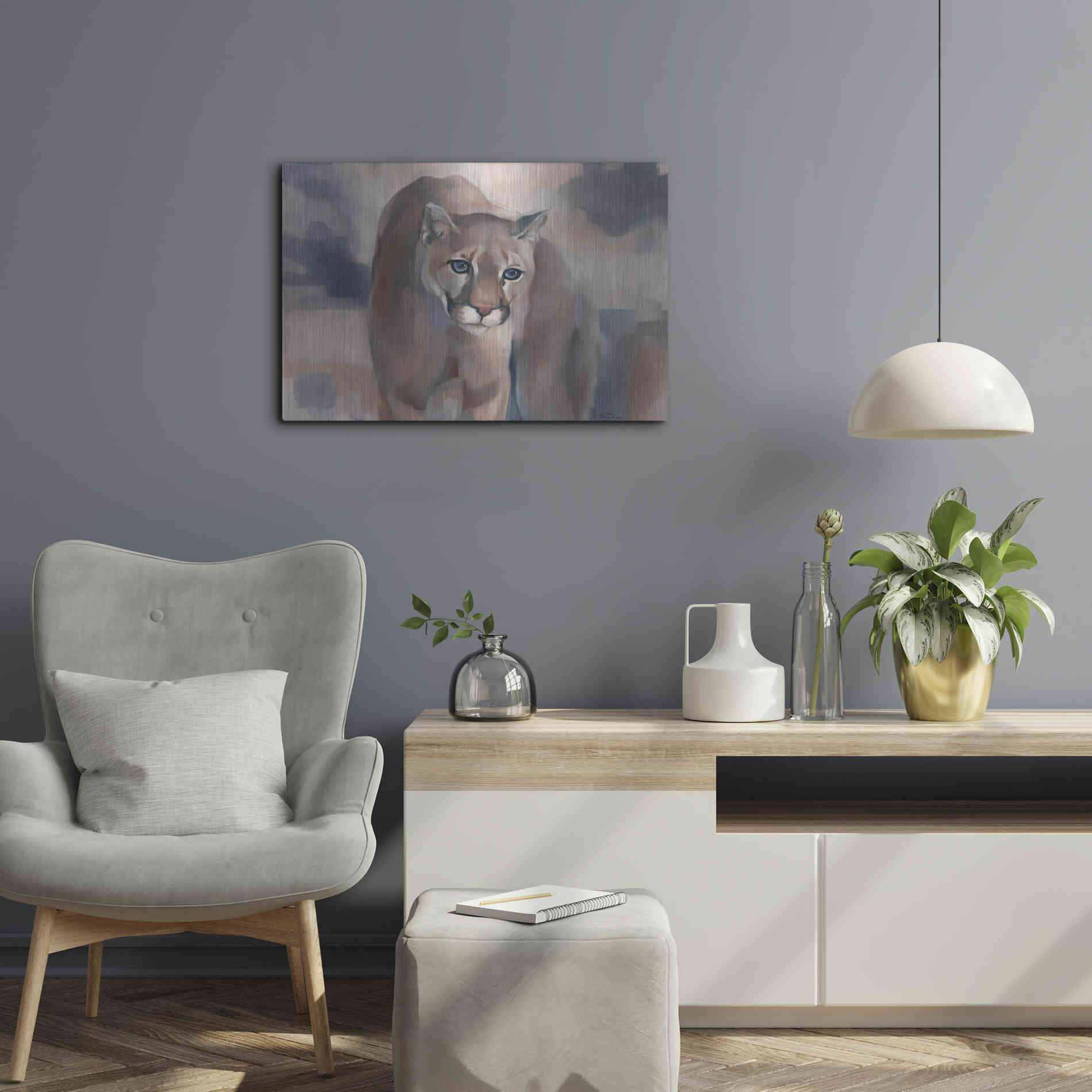 Luxe Metal Art 'Big Soft Kitty' by Louise Montillio Metal Wall Art,24x16