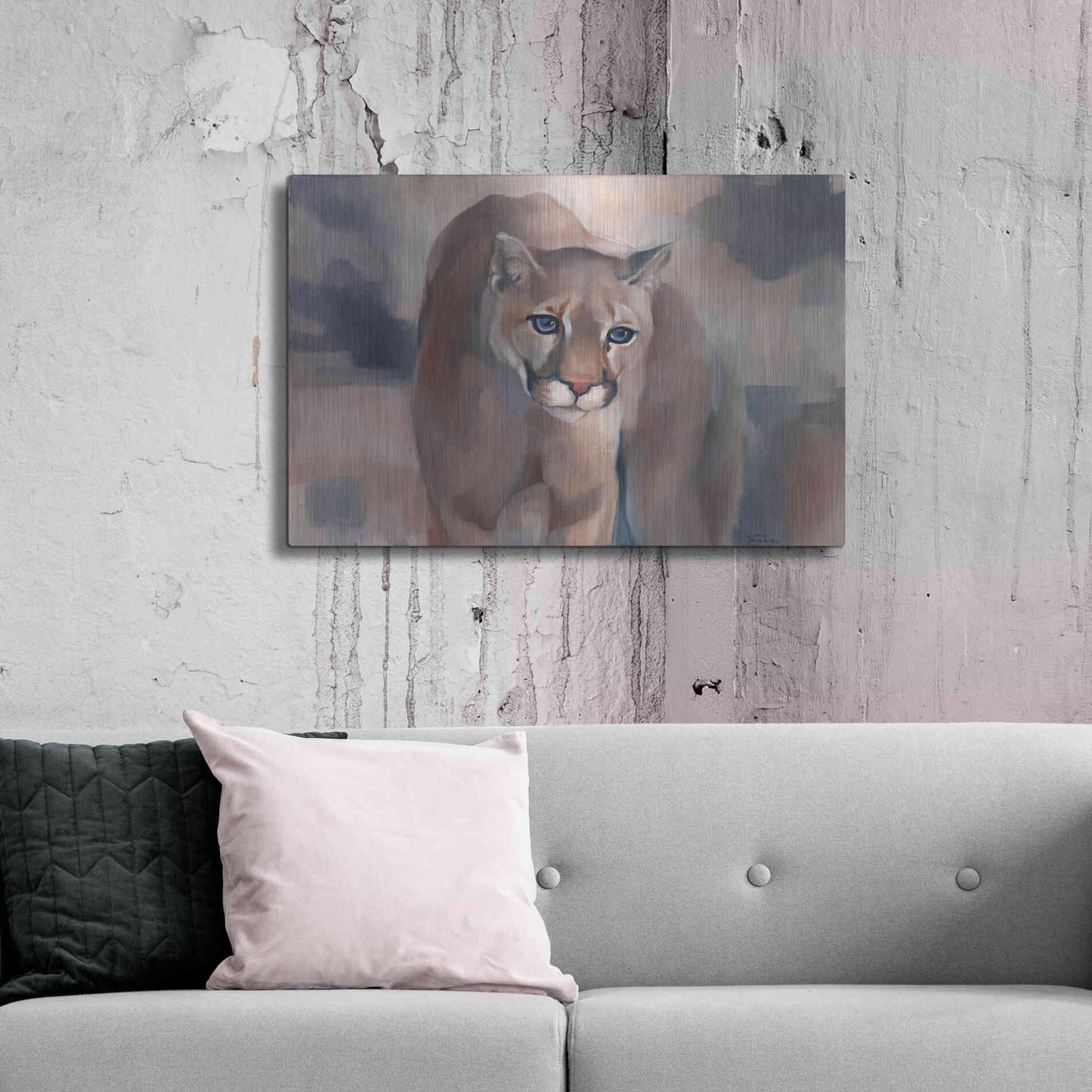 Luxe Metal Art 'Big Soft Kitty' by Louise Montillio Metal Wall Art,36x24