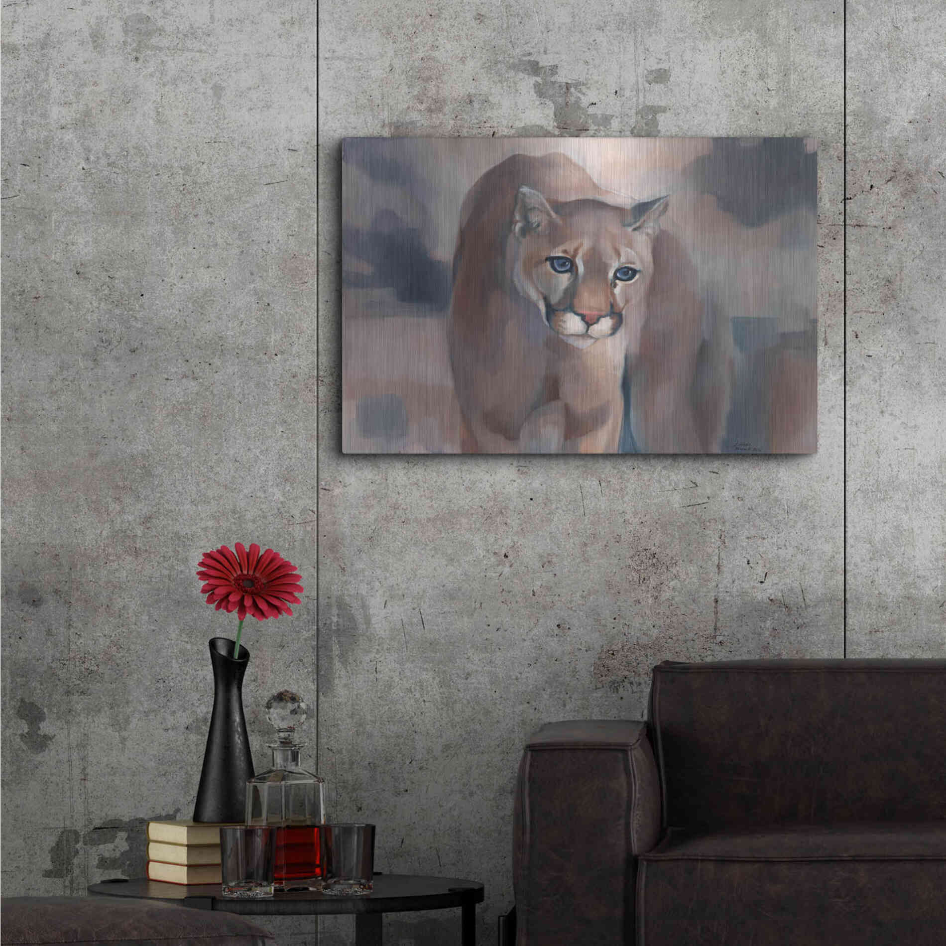 Luxe Metal Art 'Big Soft Kitty' by Louise Montillio Metal Wall Art,36x24