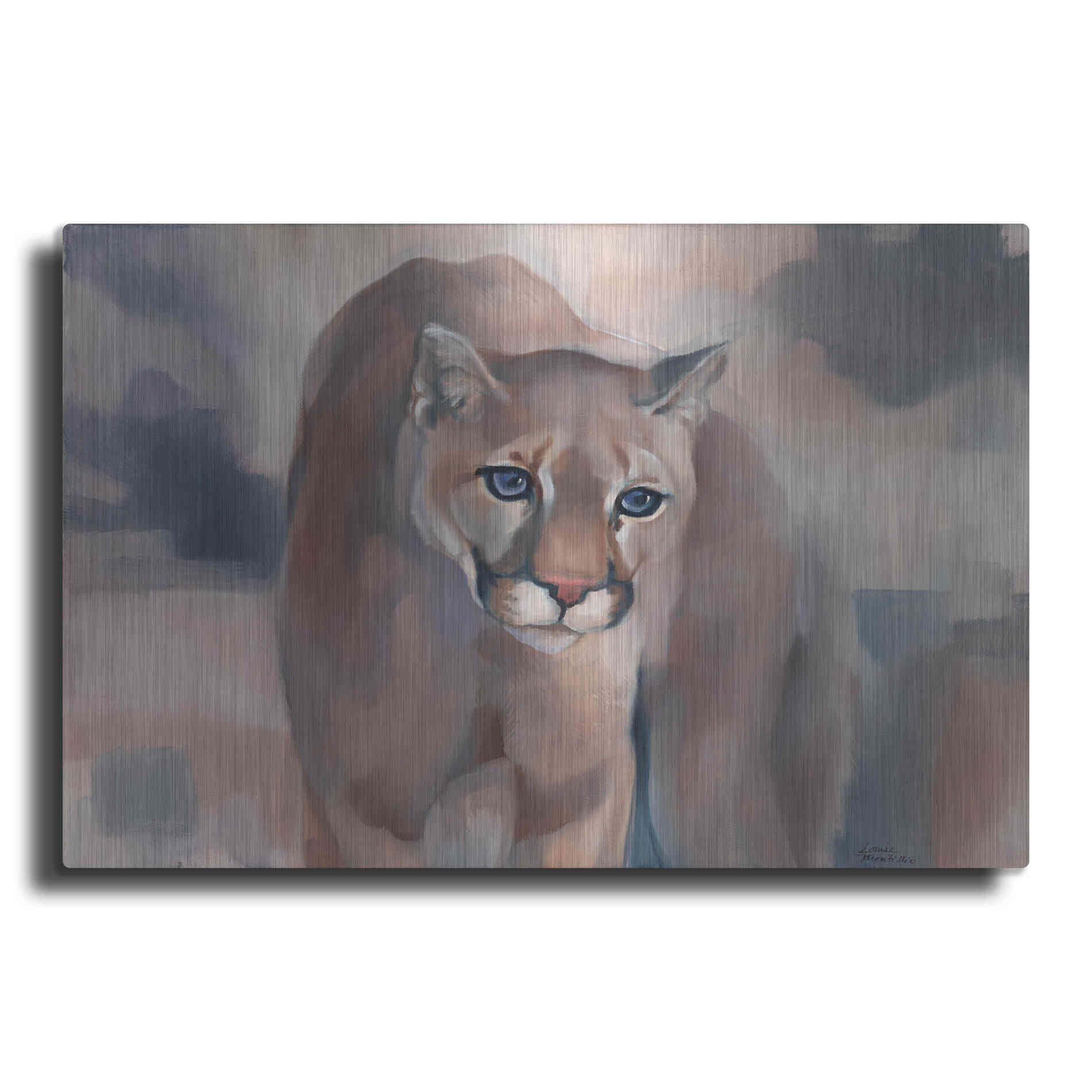 Luxe Metal Art 'Big Soft Kitty' by Louise Montillio Metal Wall Art