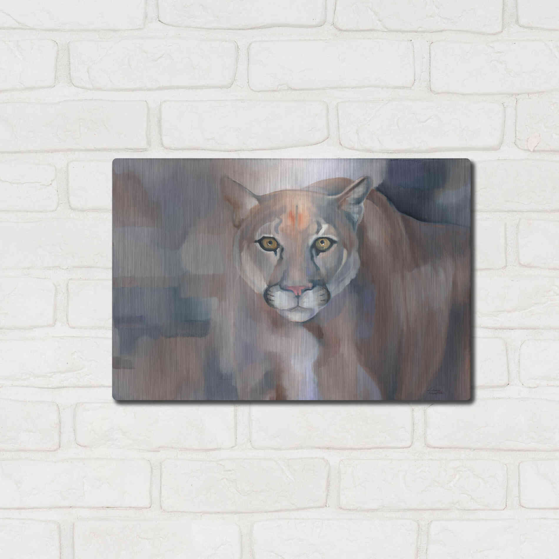 Luxe Metal Art 'Big King Kitty' by Louise Montillio Metal Wall Art,16x12