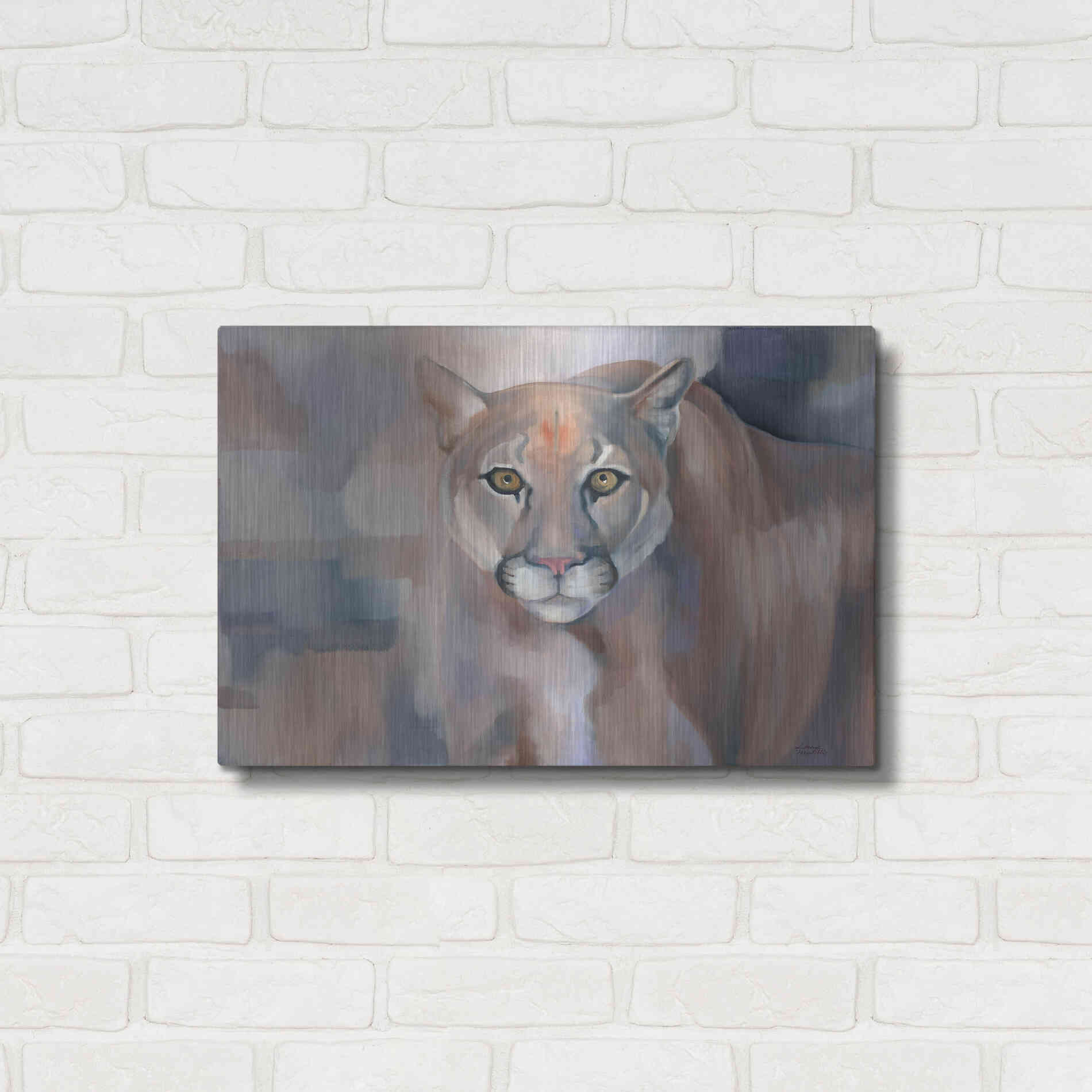 Luxe Metal Art 'Big King Kitty' by Louise Montillio Metal Wall Art,24x16