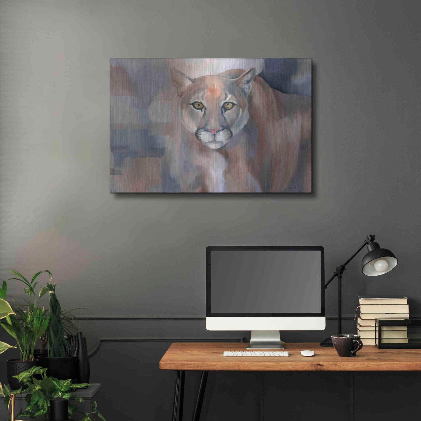 Luxe Metal Art 'Big King Kitty' by Louise Montillio Metal Wall Art,36x24